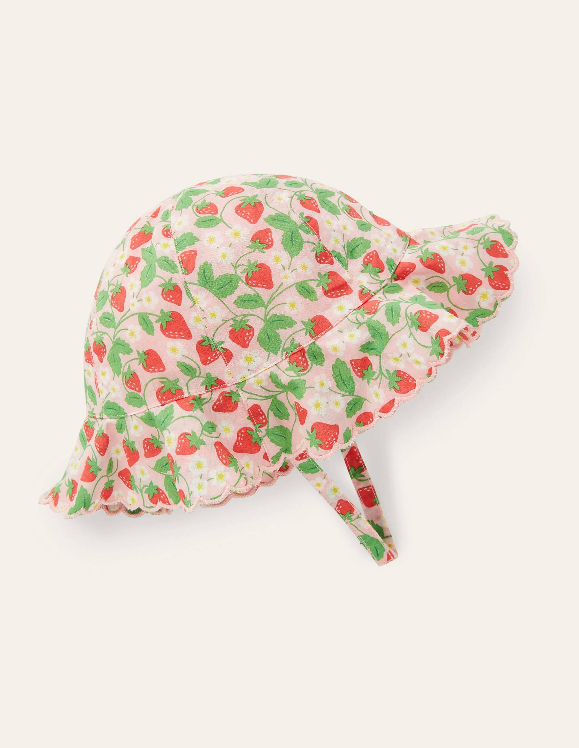 Woven Wide Brim Hat-Boto Pink Strawberry - Image 1