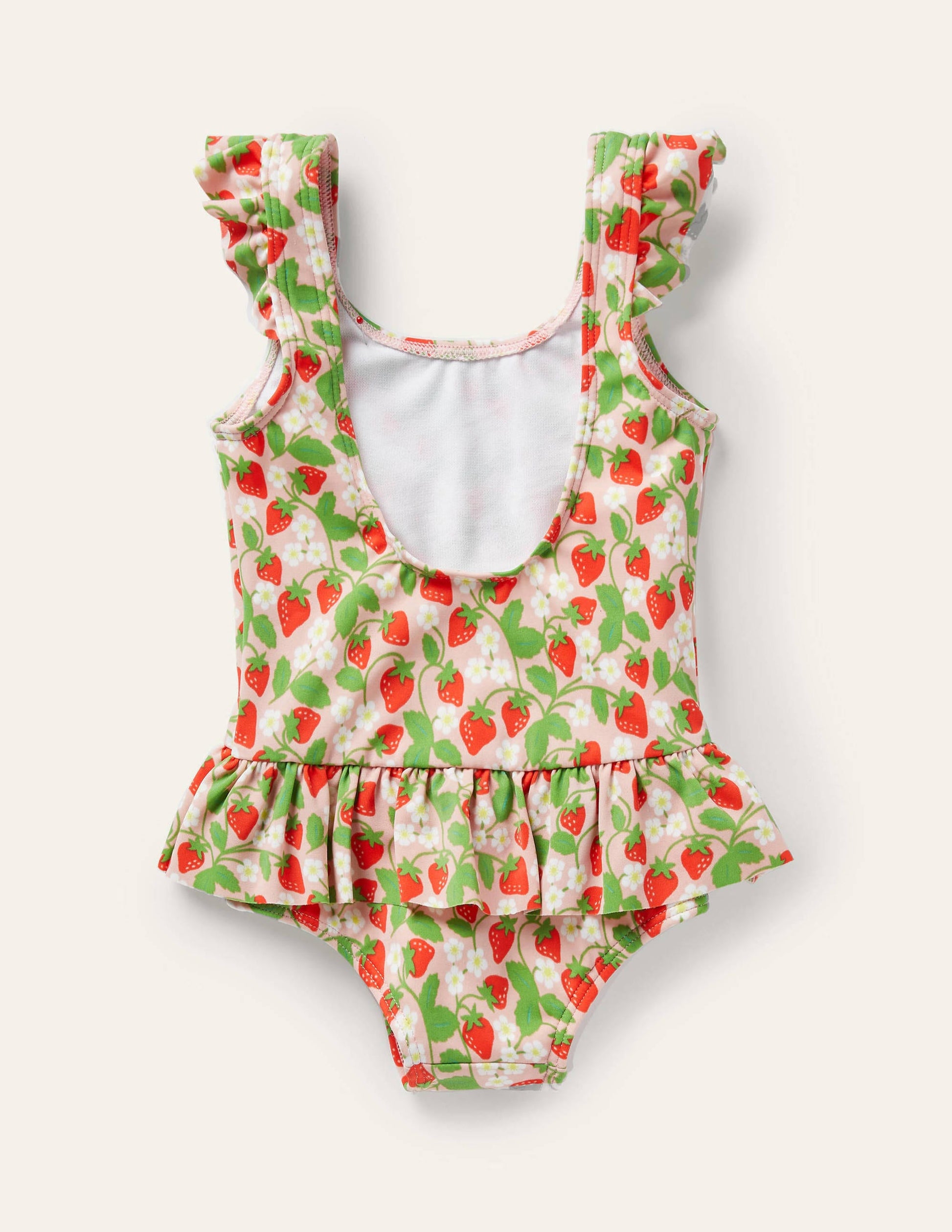 Frill Waist Swimsuit-Boto Pink Ditsy Strawberry-2