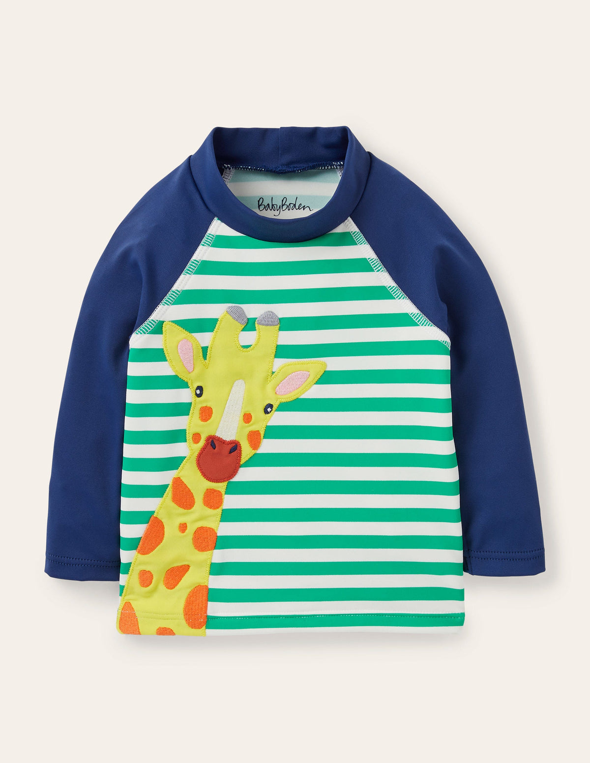 Appliqué Rash Vest-Sapling Green/Ivory Giraffe - Image 1