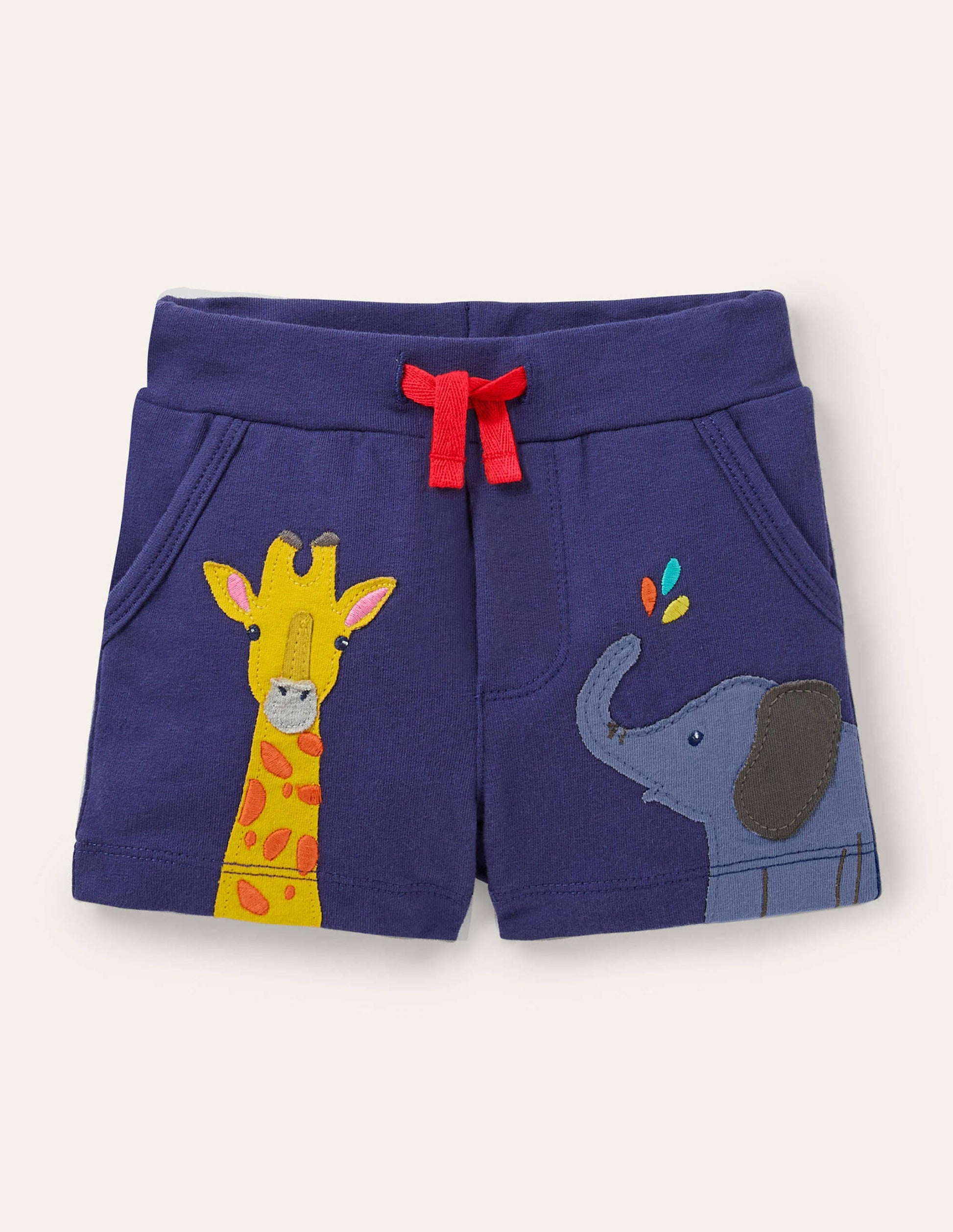 Essential Jersey Shorts-Starboard Blue Jungle Animals-1