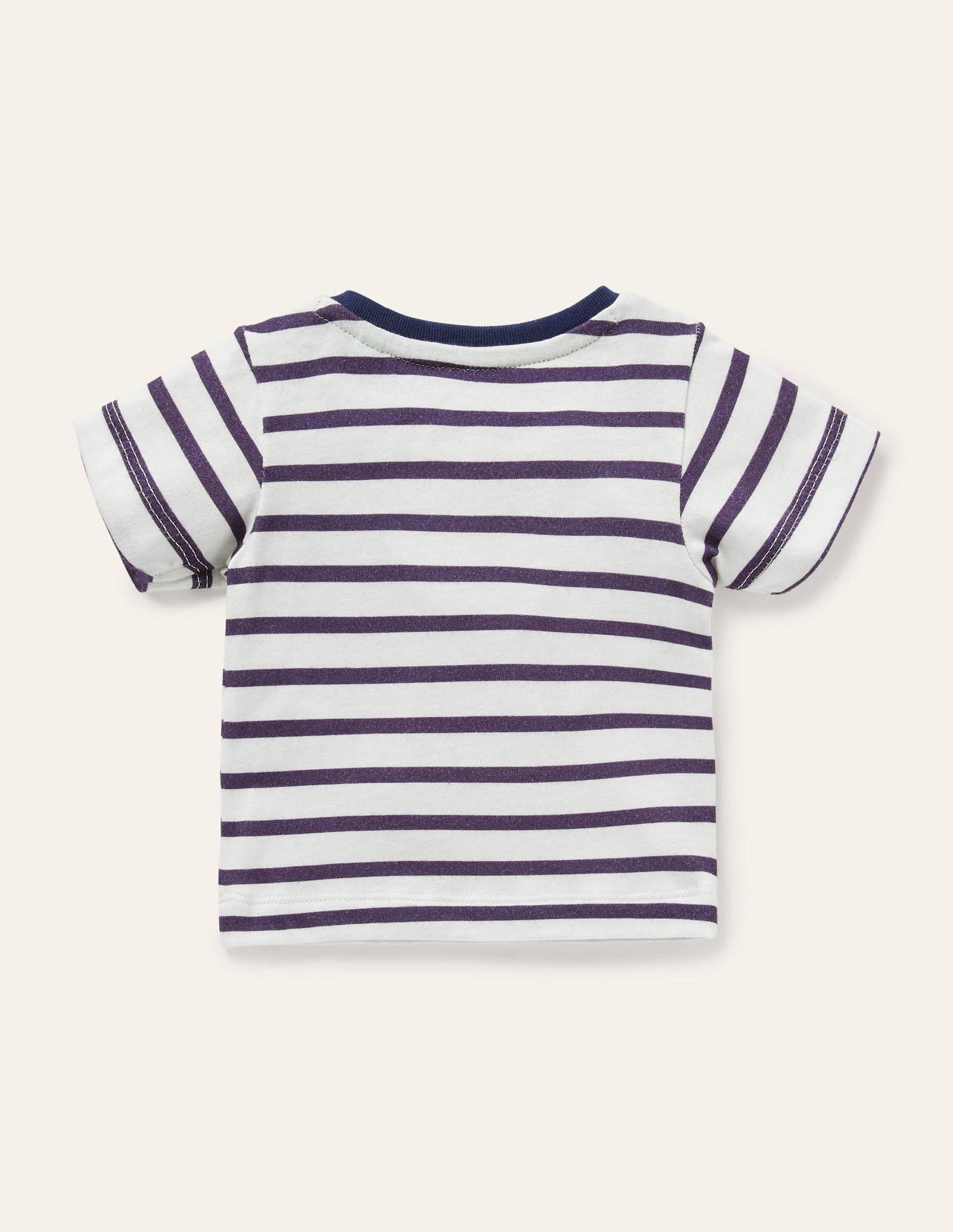 Appliqué Animals T-shirt-Ivory/Starboard Blue Crocodile - Image 2