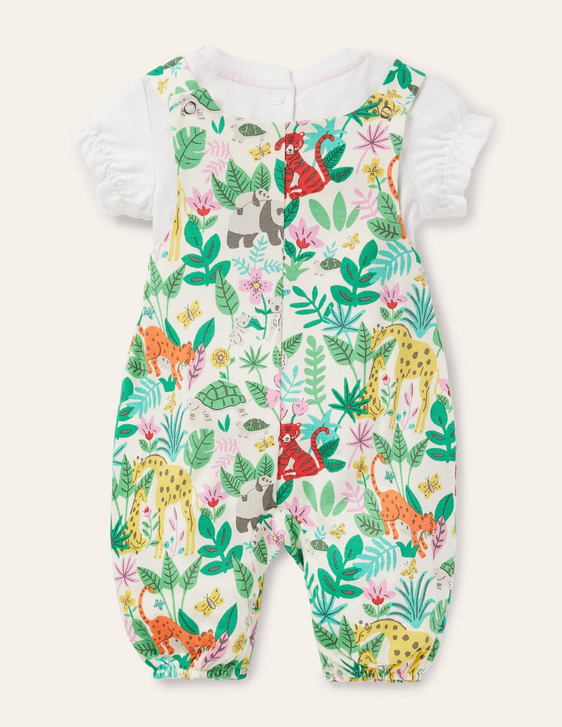Bow Detail Romper Set-Multi Jungle-2