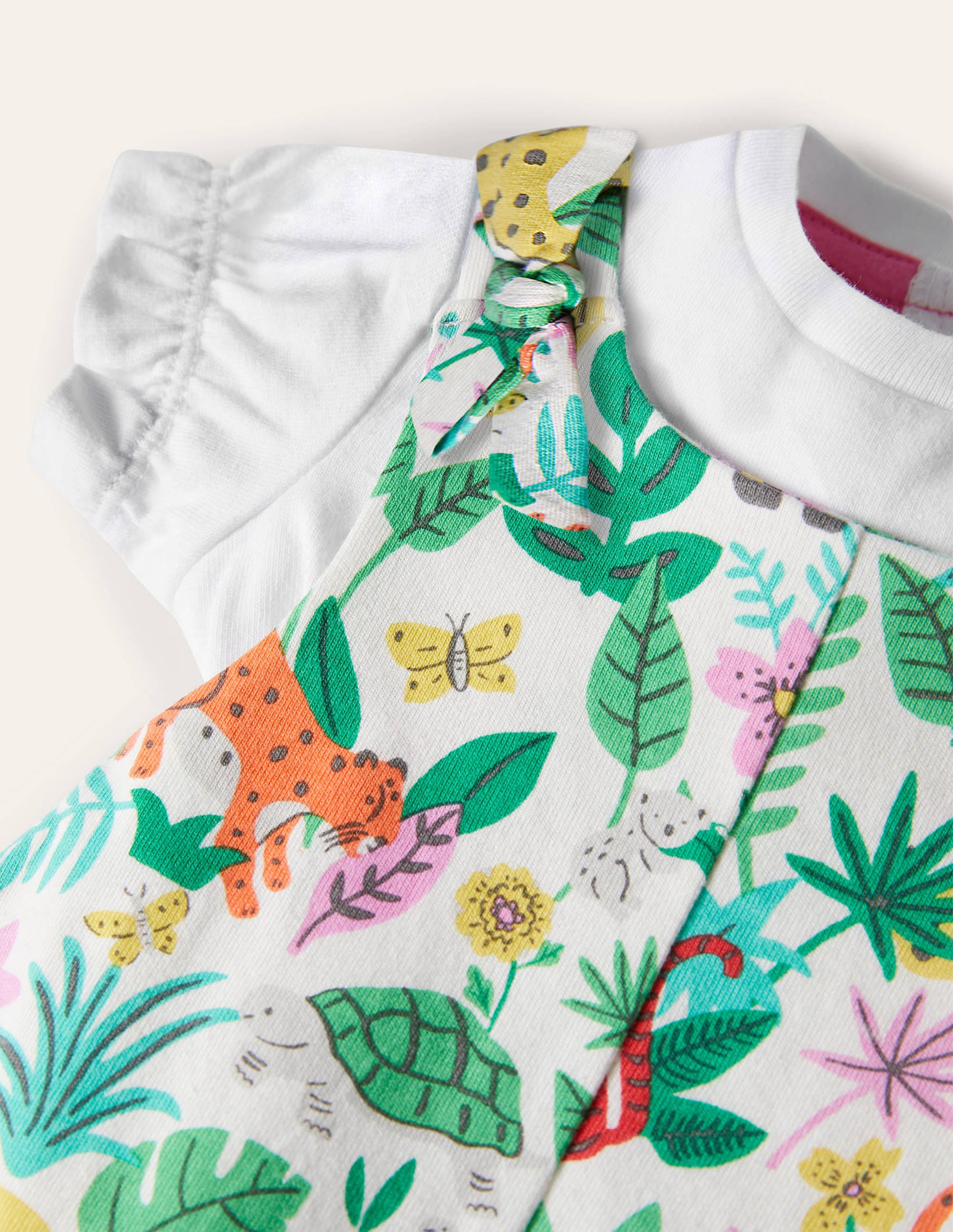 Bow Detail Romper Set-Multi Jungle - Image 3