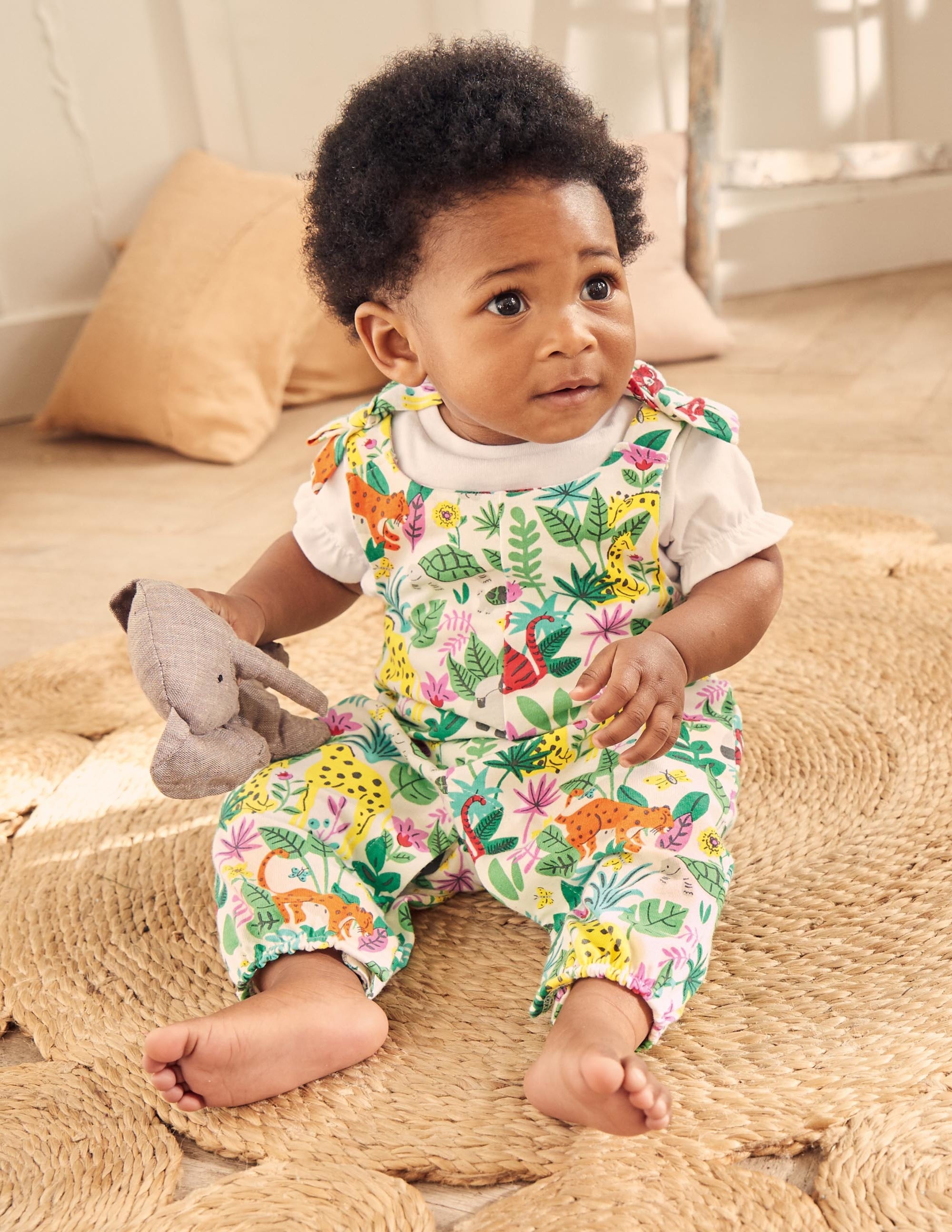 Bow Detail Romper Set-Multi Jungle - Image 4