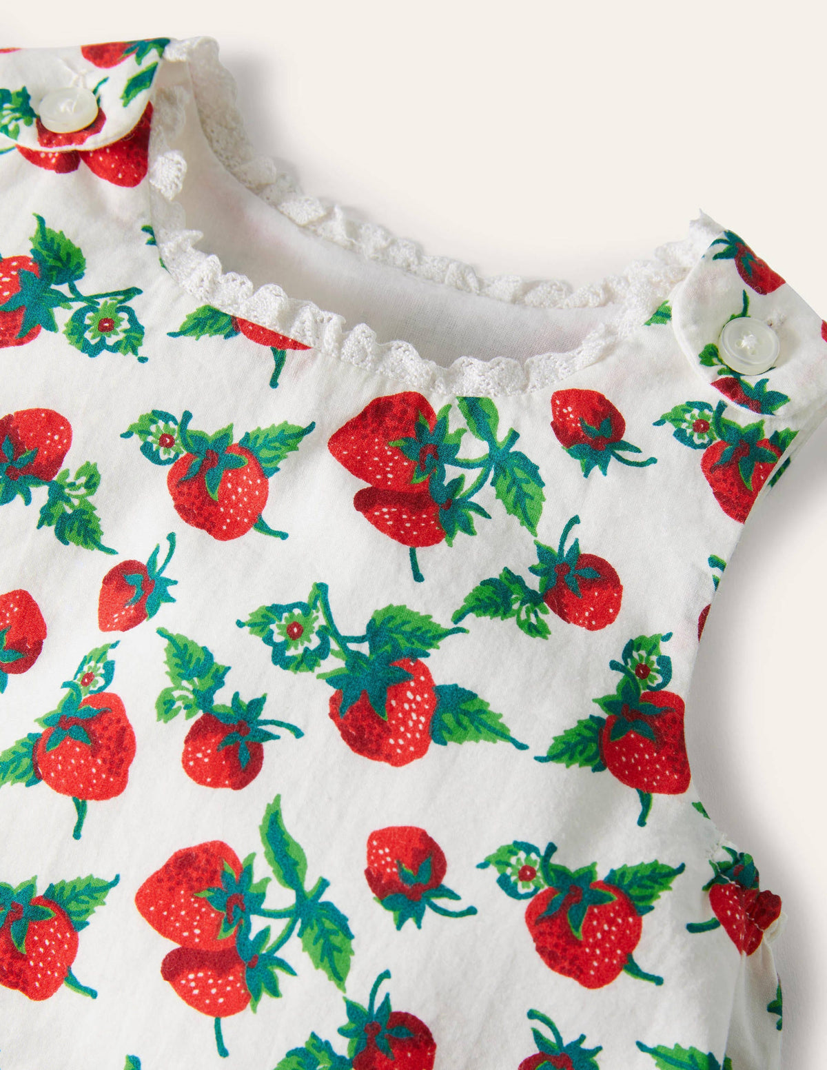Frill Woven Romper-Ivory Vintage Strawberries-3