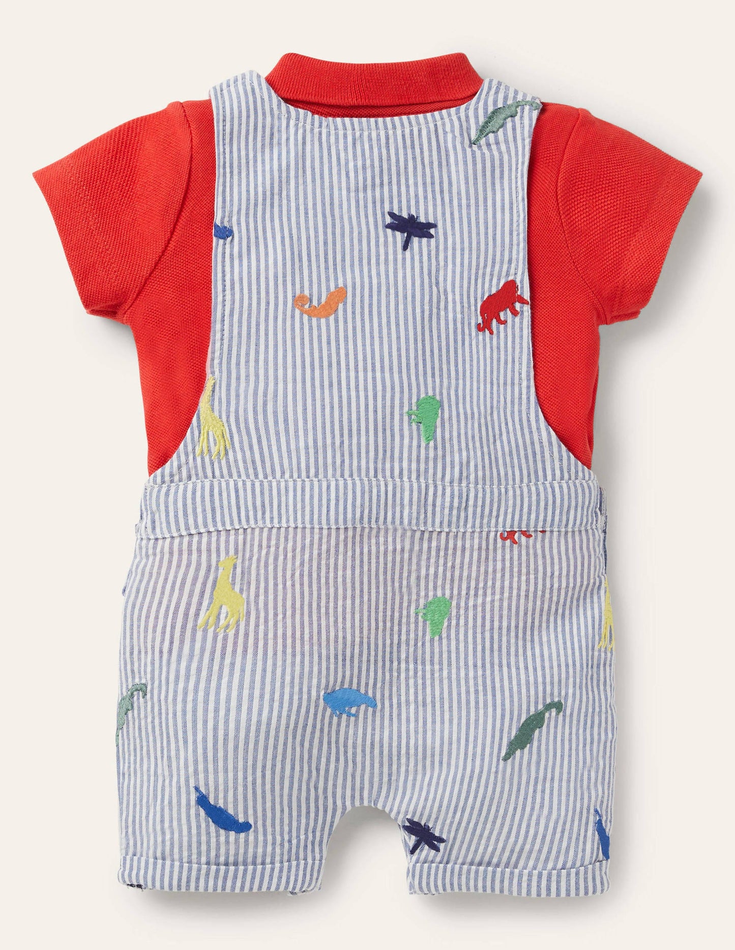 Short Dungaree Set-Animal Kingdom Embroidery