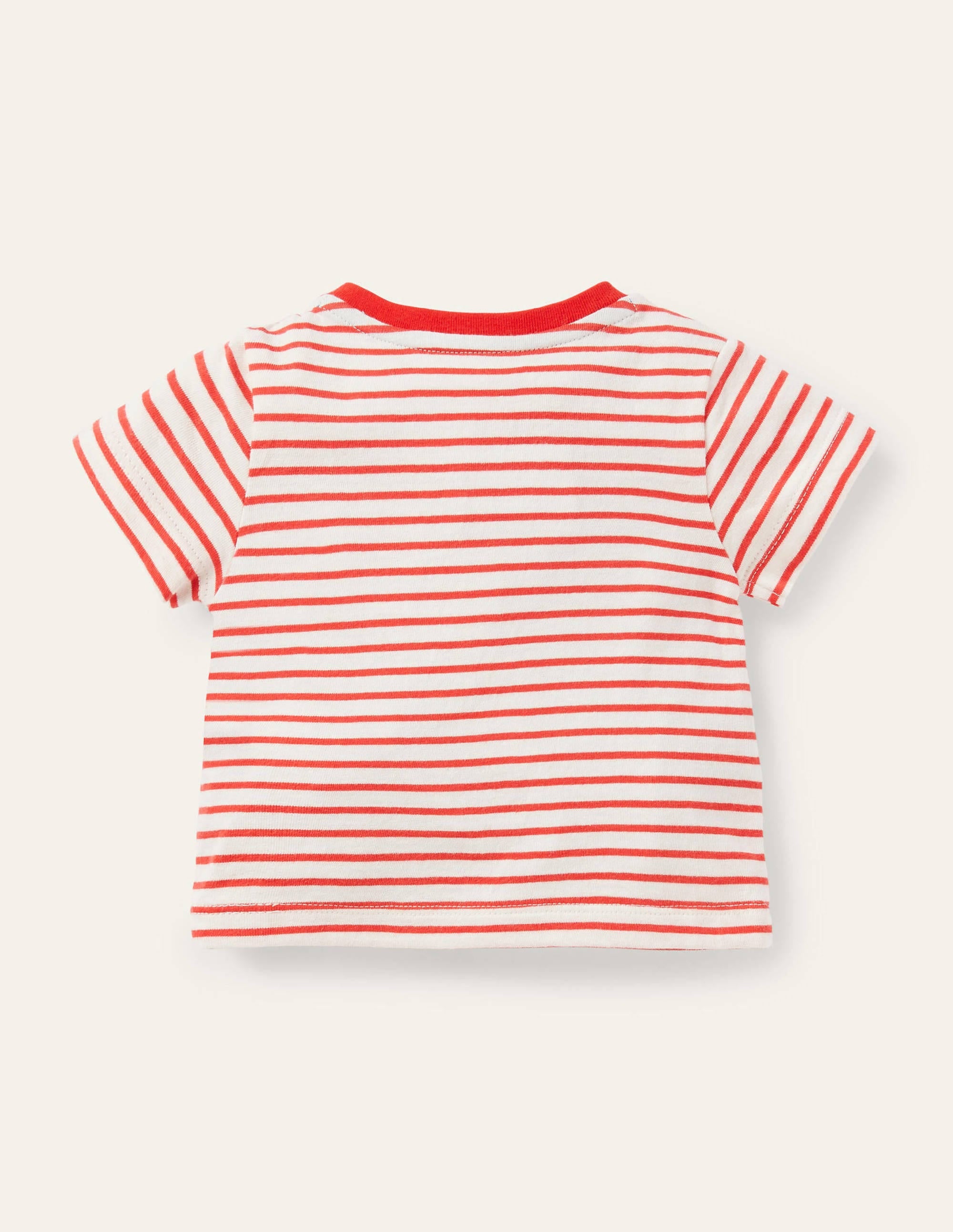 Peeking Animals Stripy T-shirt-Ivory/Red Under the Sea - Image 2