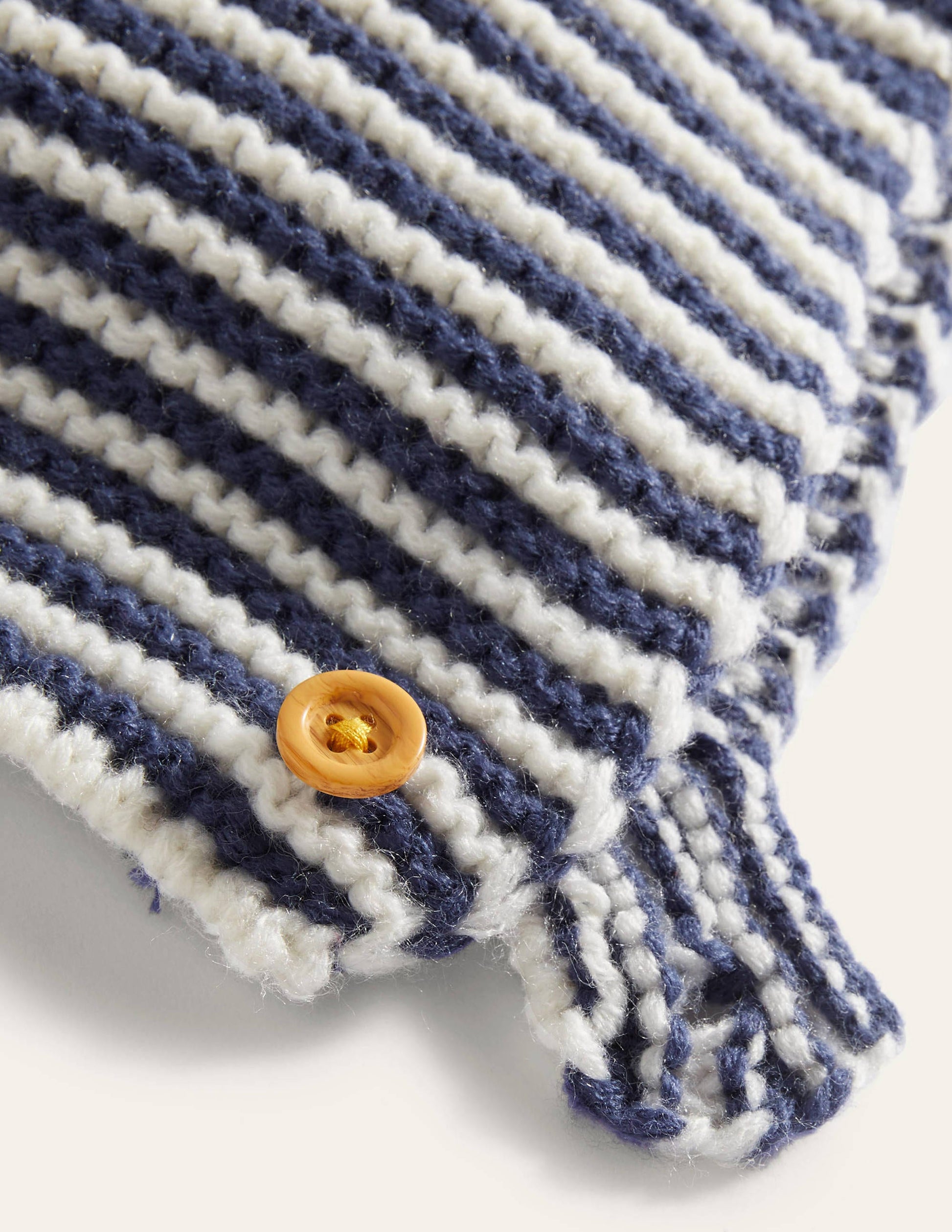Knitted Bonnet-Ivory/Starboard Blue-2