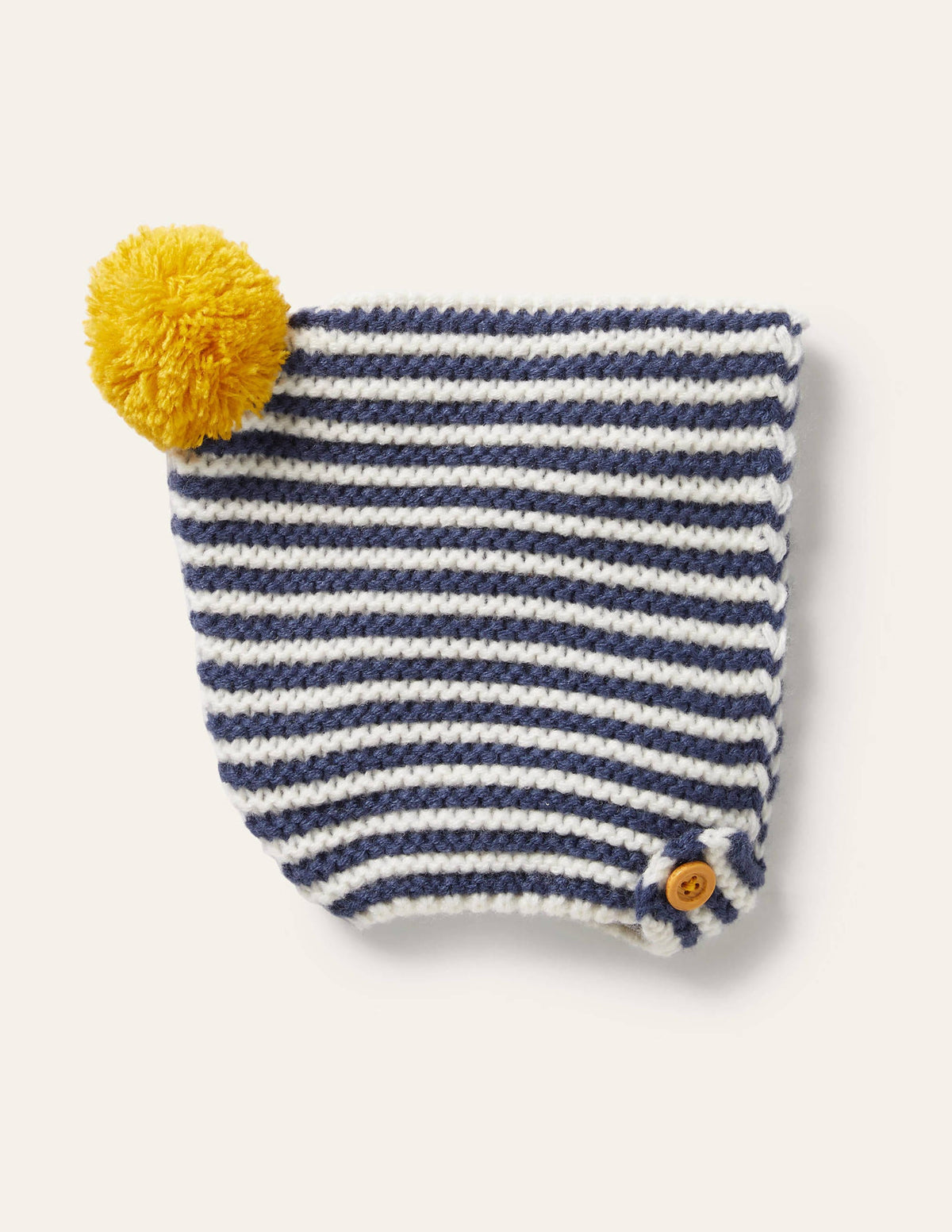 Knitted Bonnet-Ivory/Starboard Blue-1