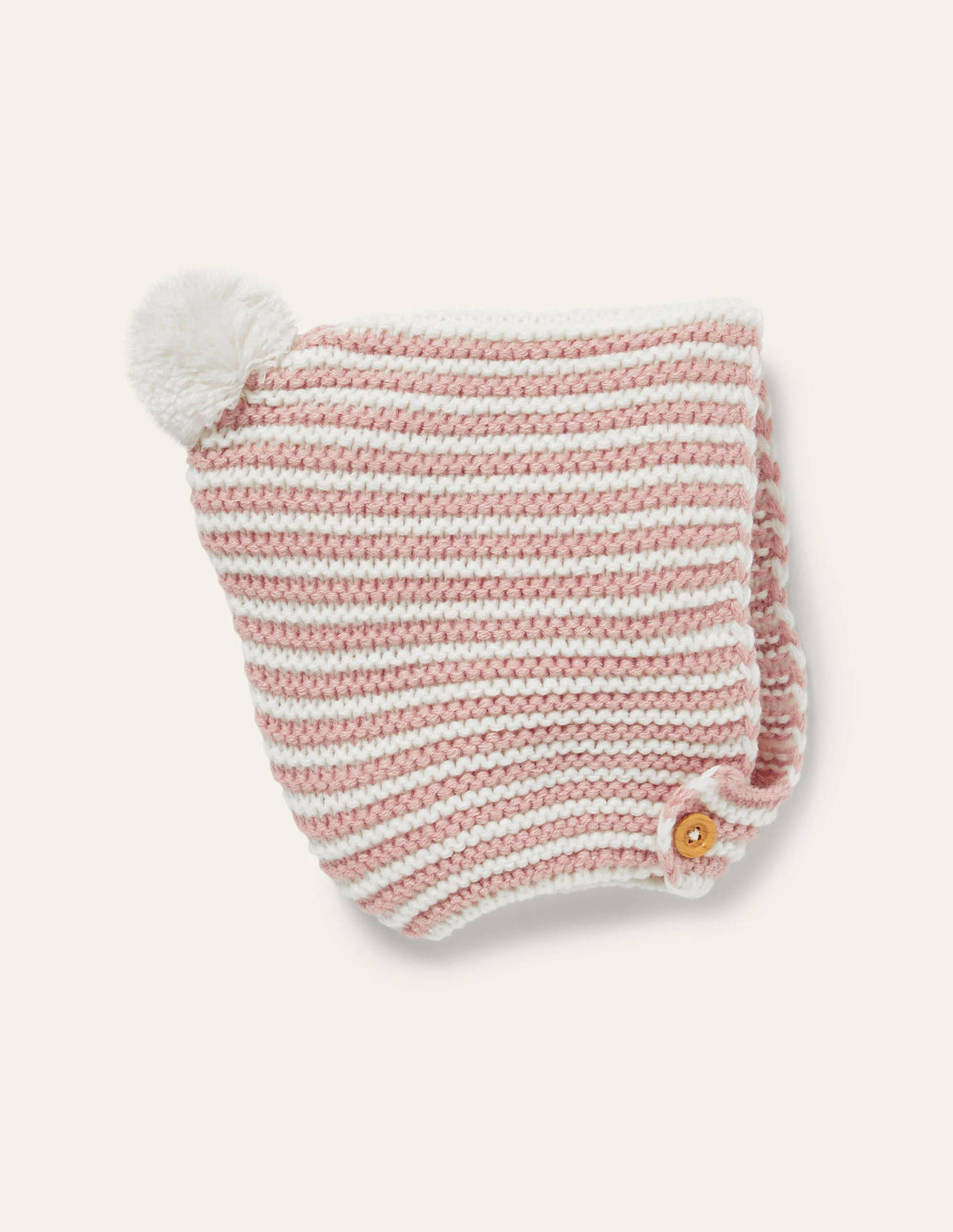 Knitted Bonnet-Vintage Pink/Ivory-1