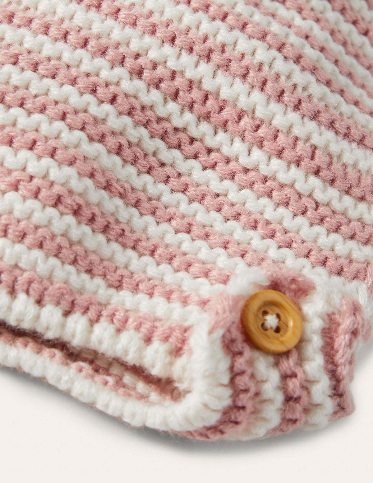 Knitted Bonnet-Vintage Pink/Ivory - Image 2