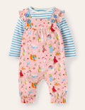 Jersey Dungaree Set-Boto Pink Bedtime Stories