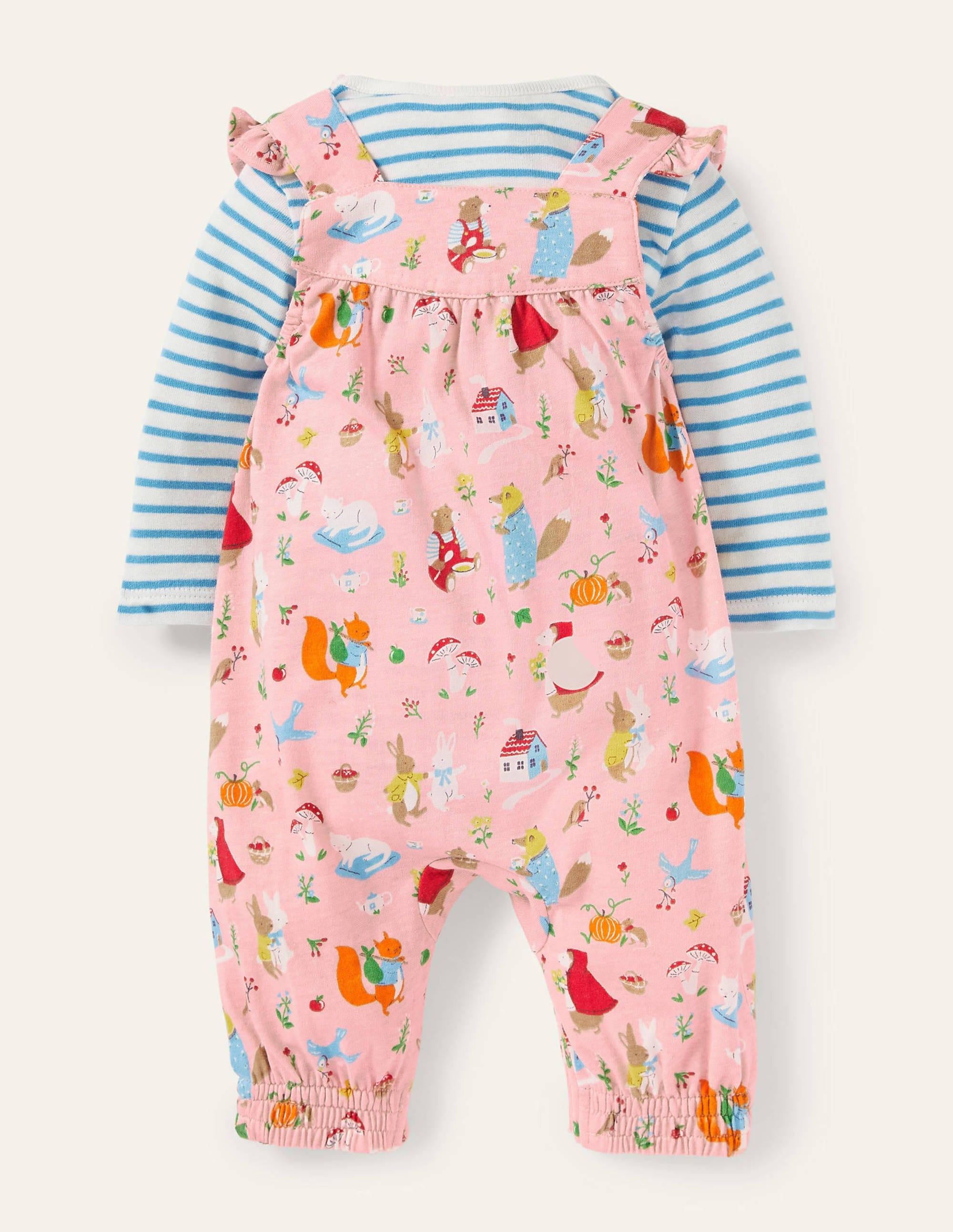Jersey Dungaree Set-Boto Pink Bedtime Stories - Image 2