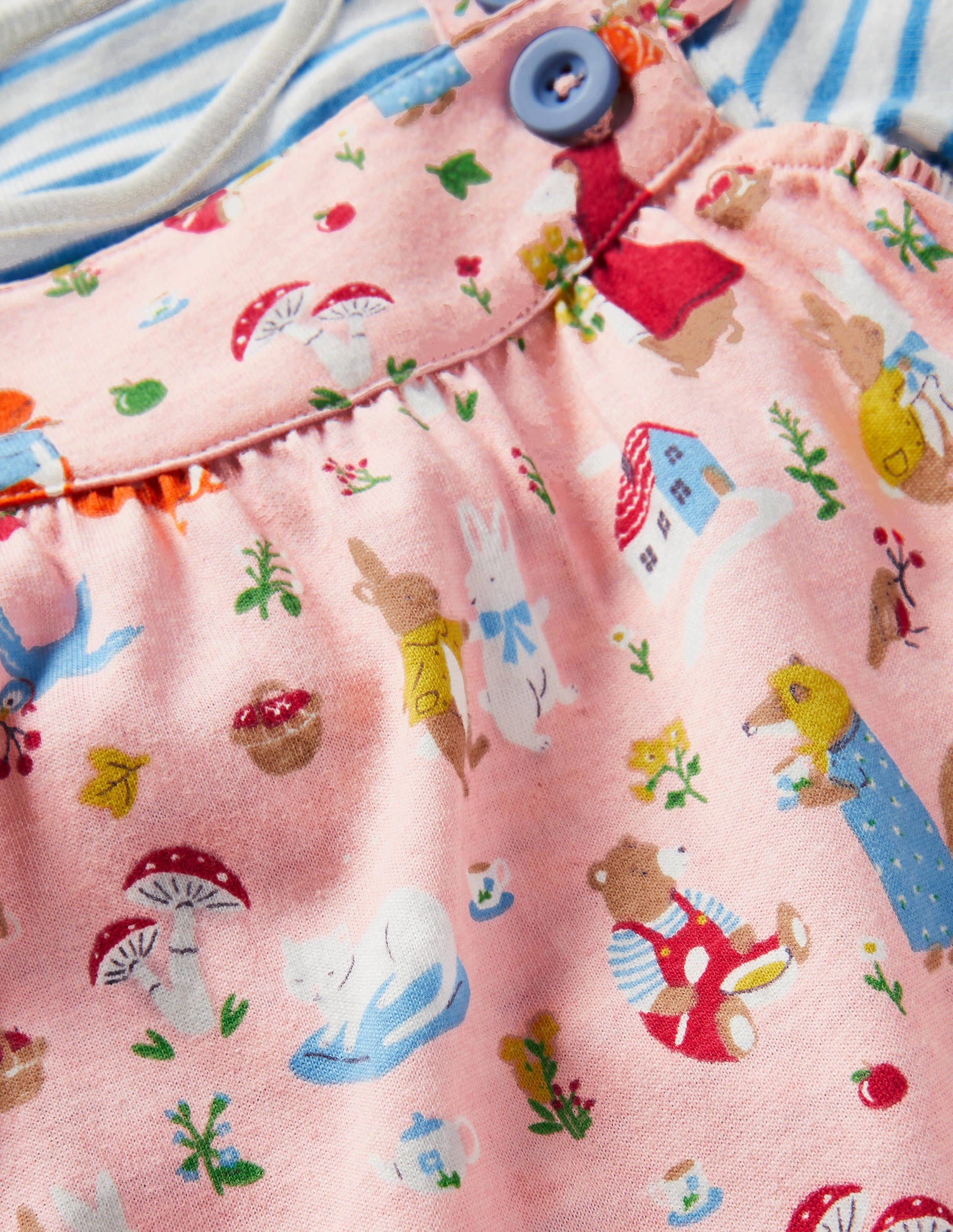 Jersey Dungaree Set-Boto Pink Bedtime Stories - Image 3