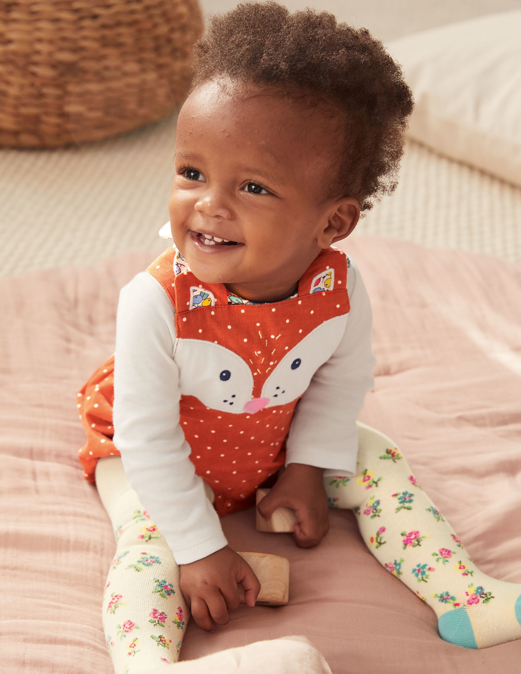 Novelty Fox Romper-Autumn Maple Orange Fox - Image 2