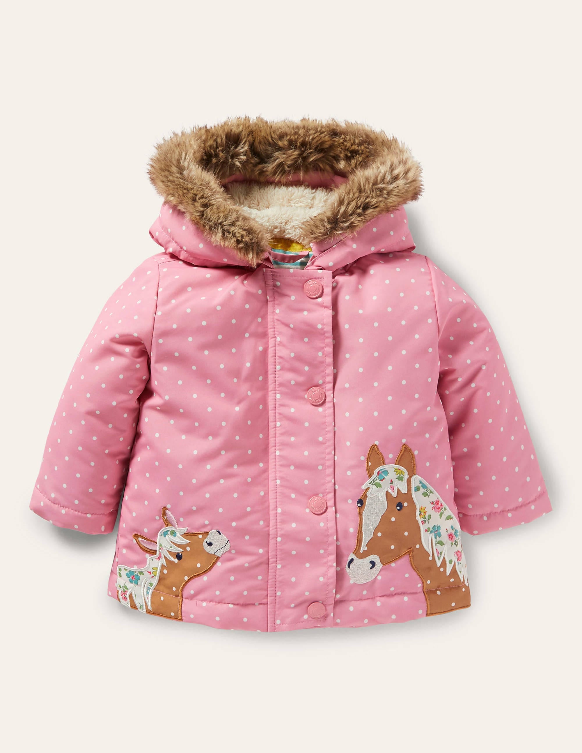 Girls 3-in-1 Jacket-Formica Pink Horses - Image 1