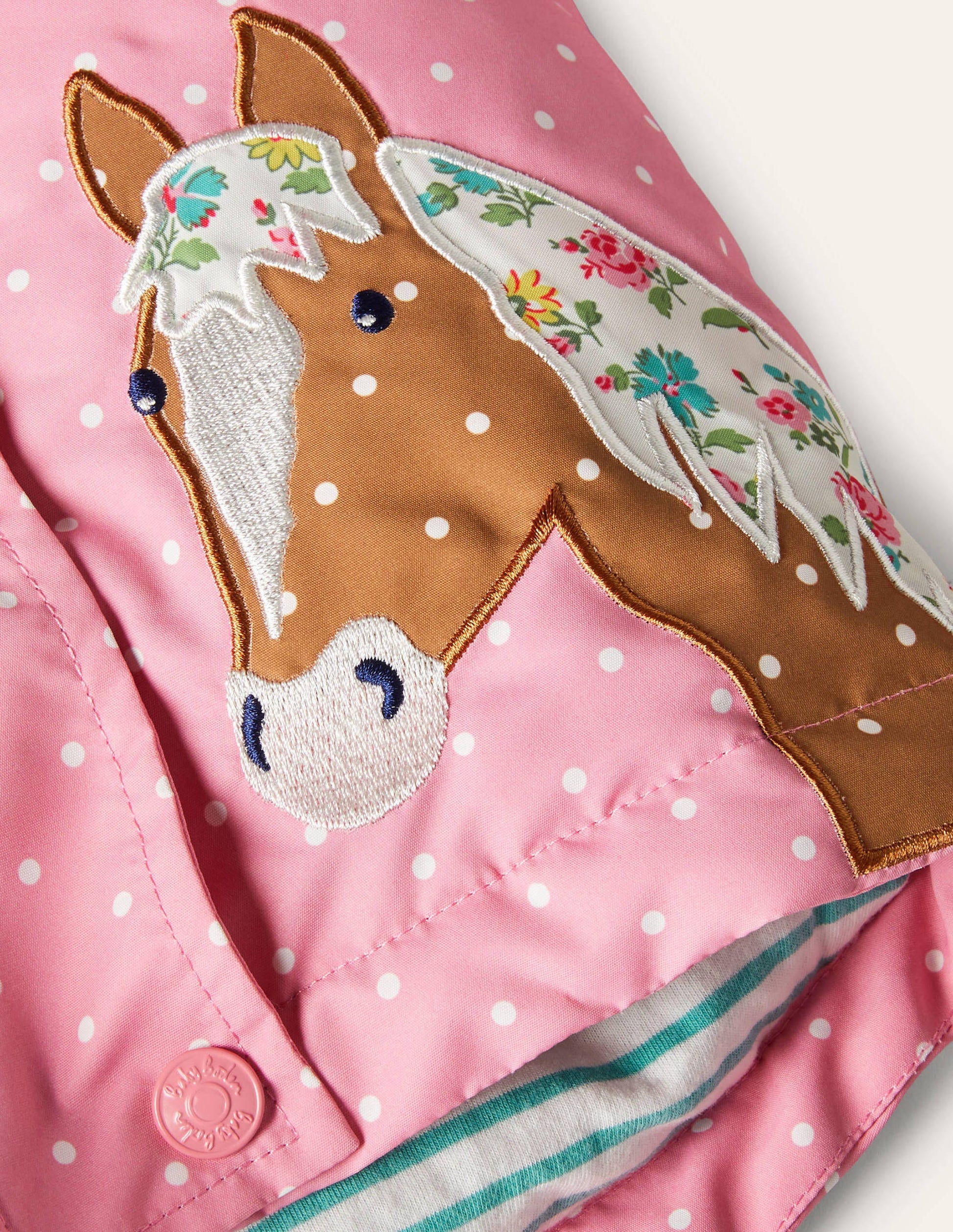 Girls 3-in-1 Jacket-Formica Pink Horses-3