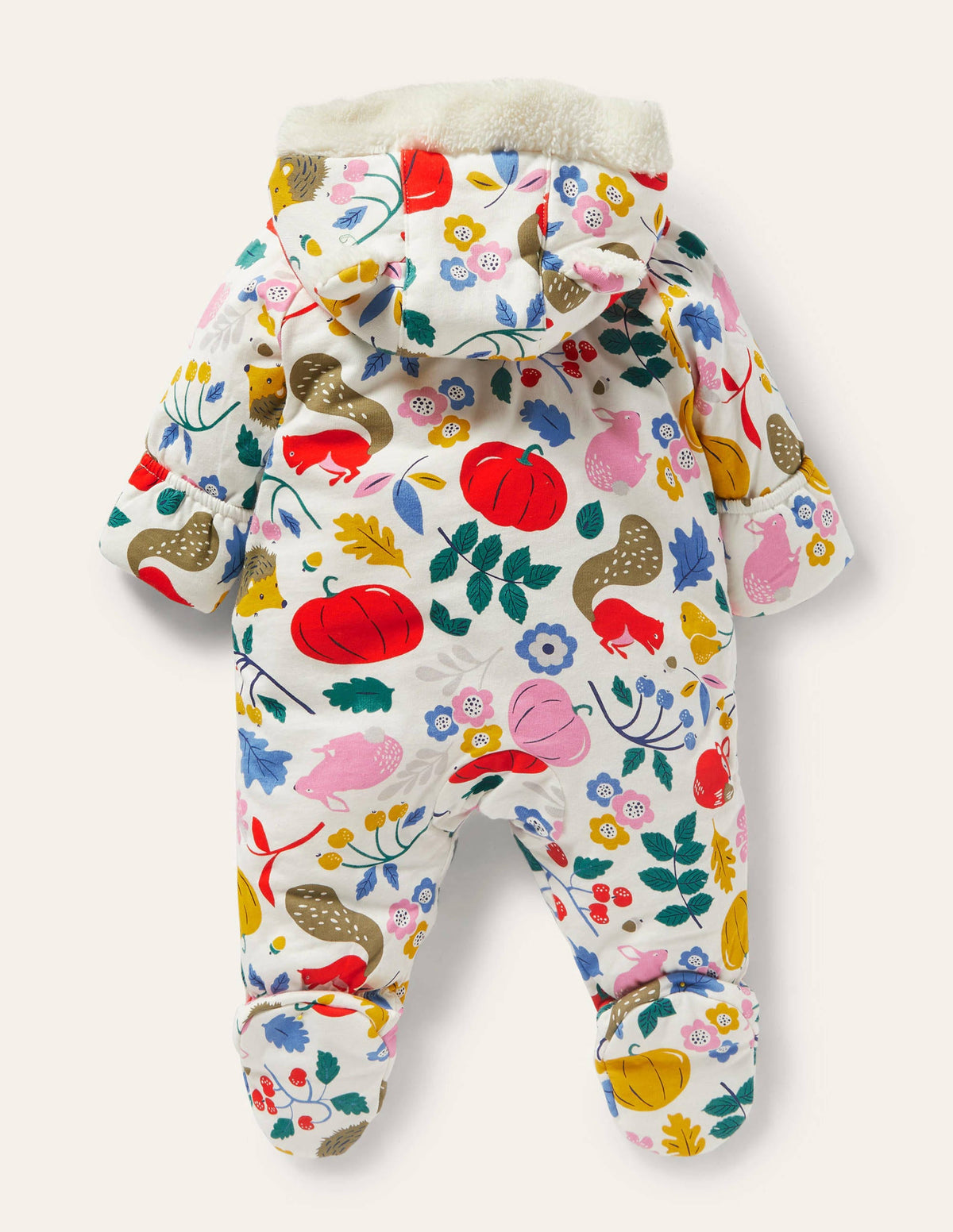 Harvest Cosy Pram Suit-Ivory Forest Friends-2