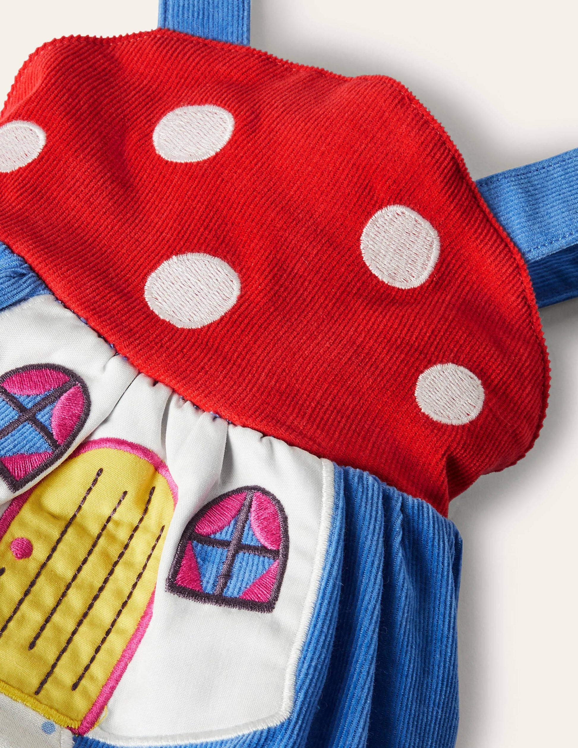 Novelty Cord Pinnie-Bright Bluebell Toadstool-2