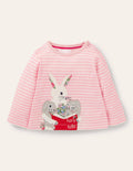 Appliqué T-shirt-Boto Pink/Ivory Bunnies