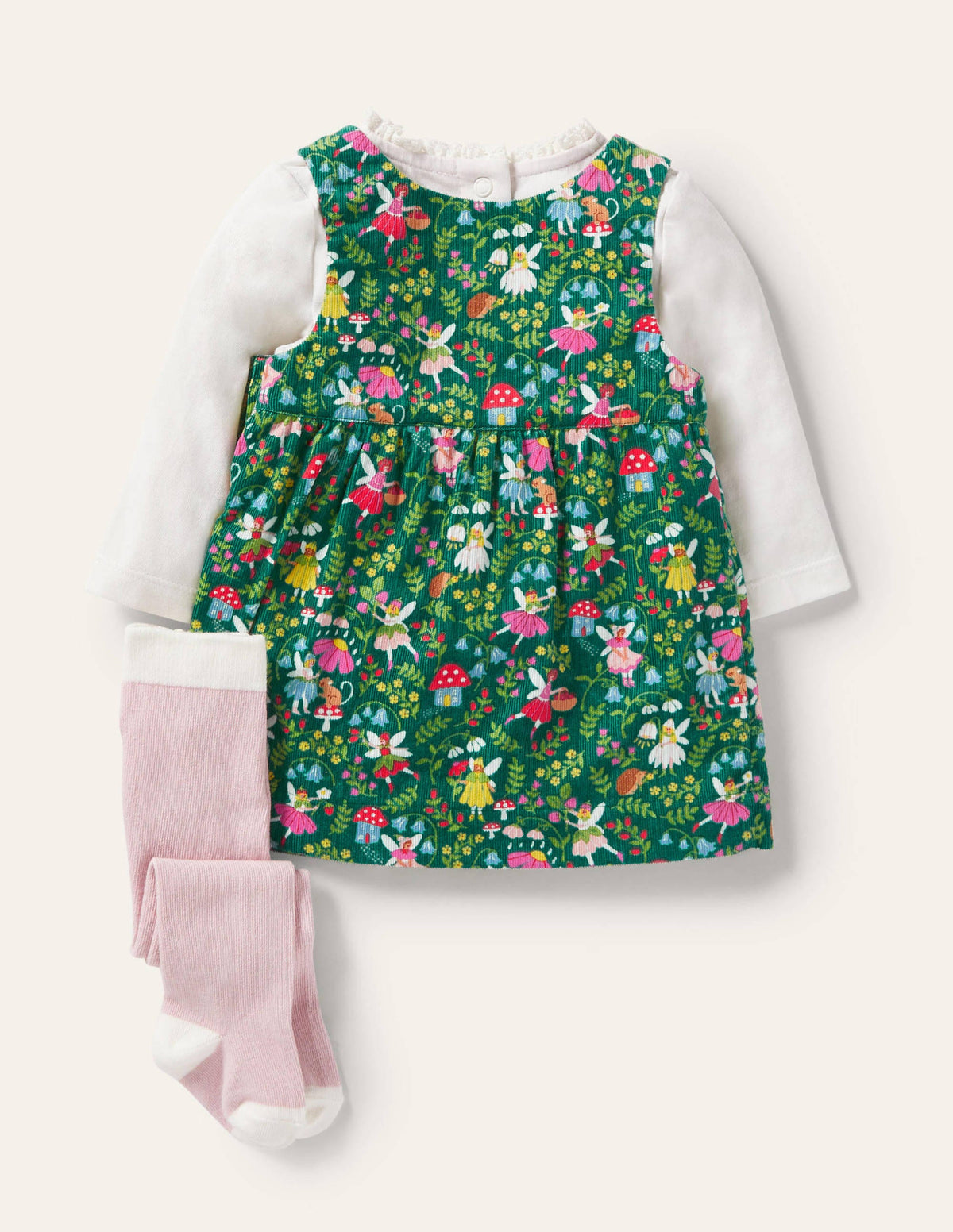 Cord Dress 3 Piece Set-Sardinia Green Fairy Garden - Image 2