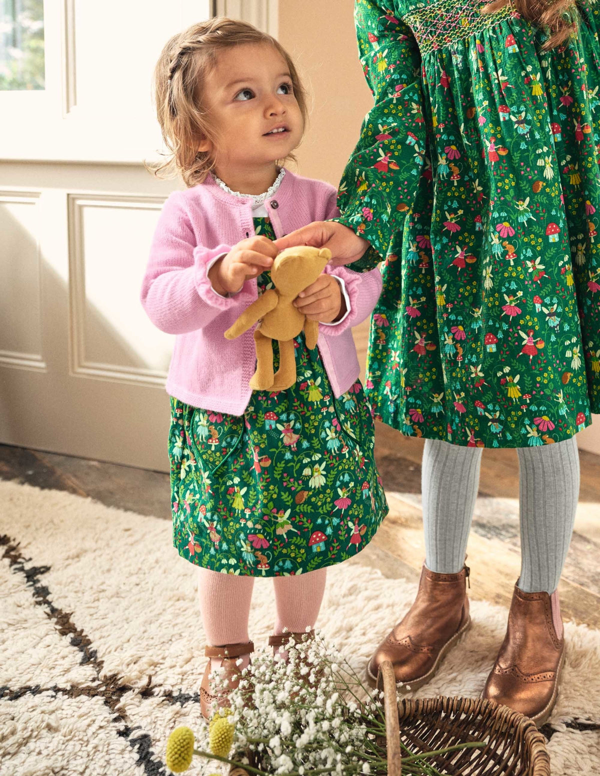 Cord Dress 3 Piece Set-Sardinia Green Fairy Garden - Image 4