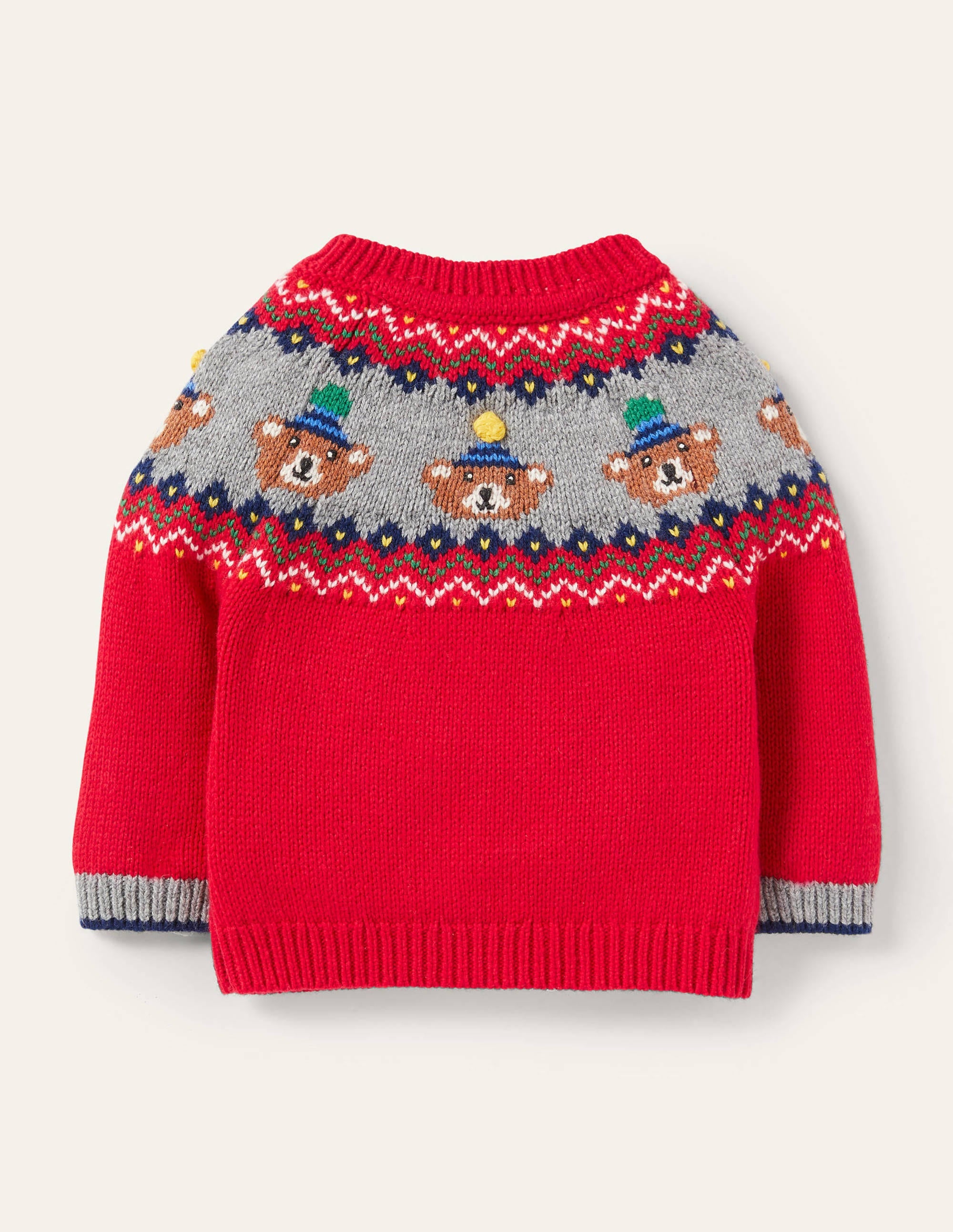 Fair Isle Jumper-Rockabilly Red Bears - Image 2