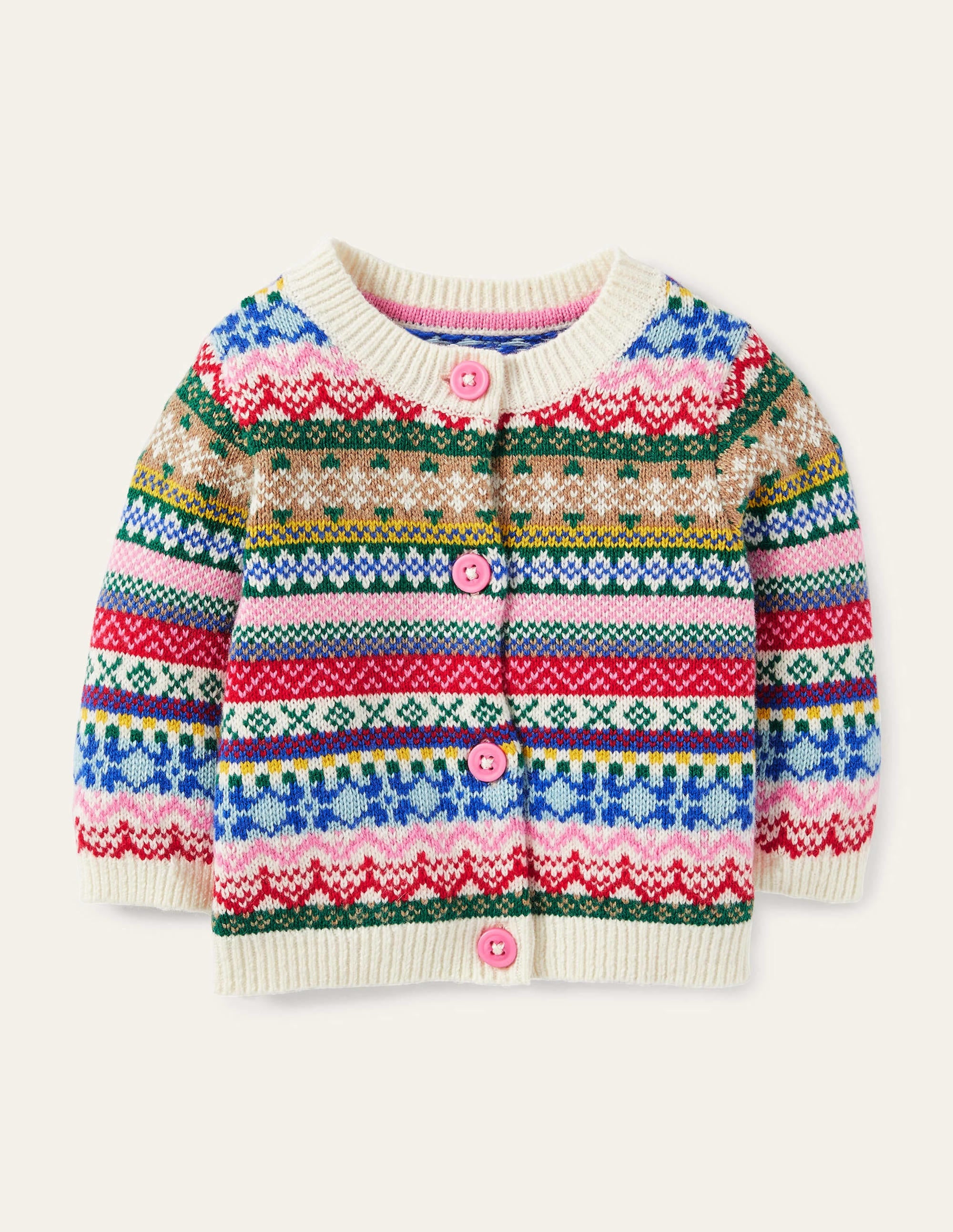 All-over Fair Isle Cardigan-Multi - Image 1