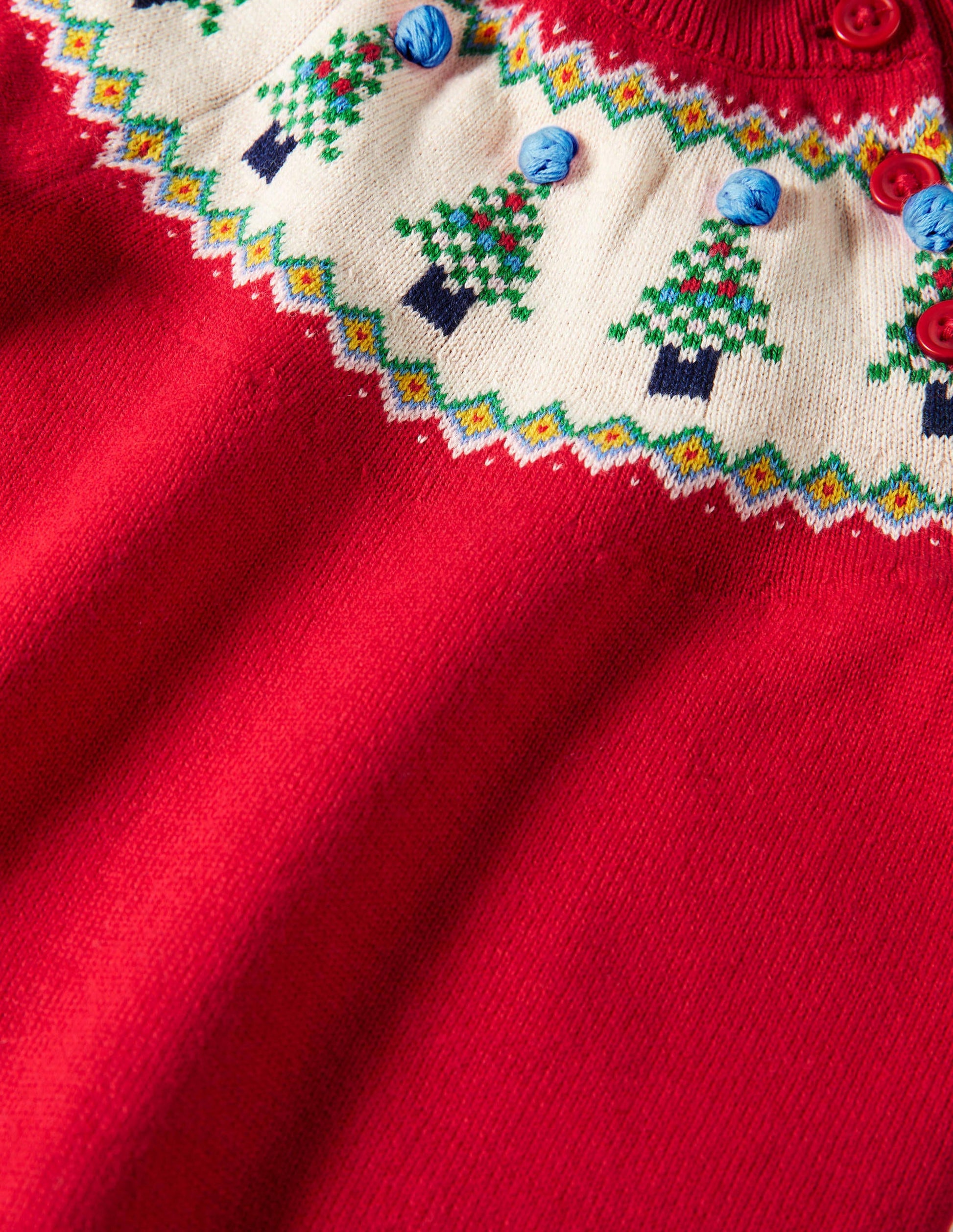 Christmas Fair Isle Romper-Rockabilly Red-3