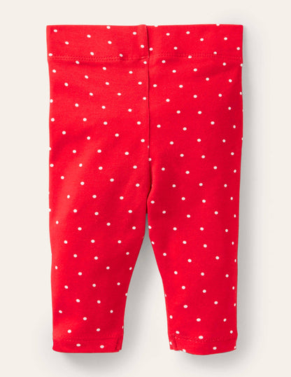 Festive Appliqué Leggings-Rockabilly Red Spot Robins-2