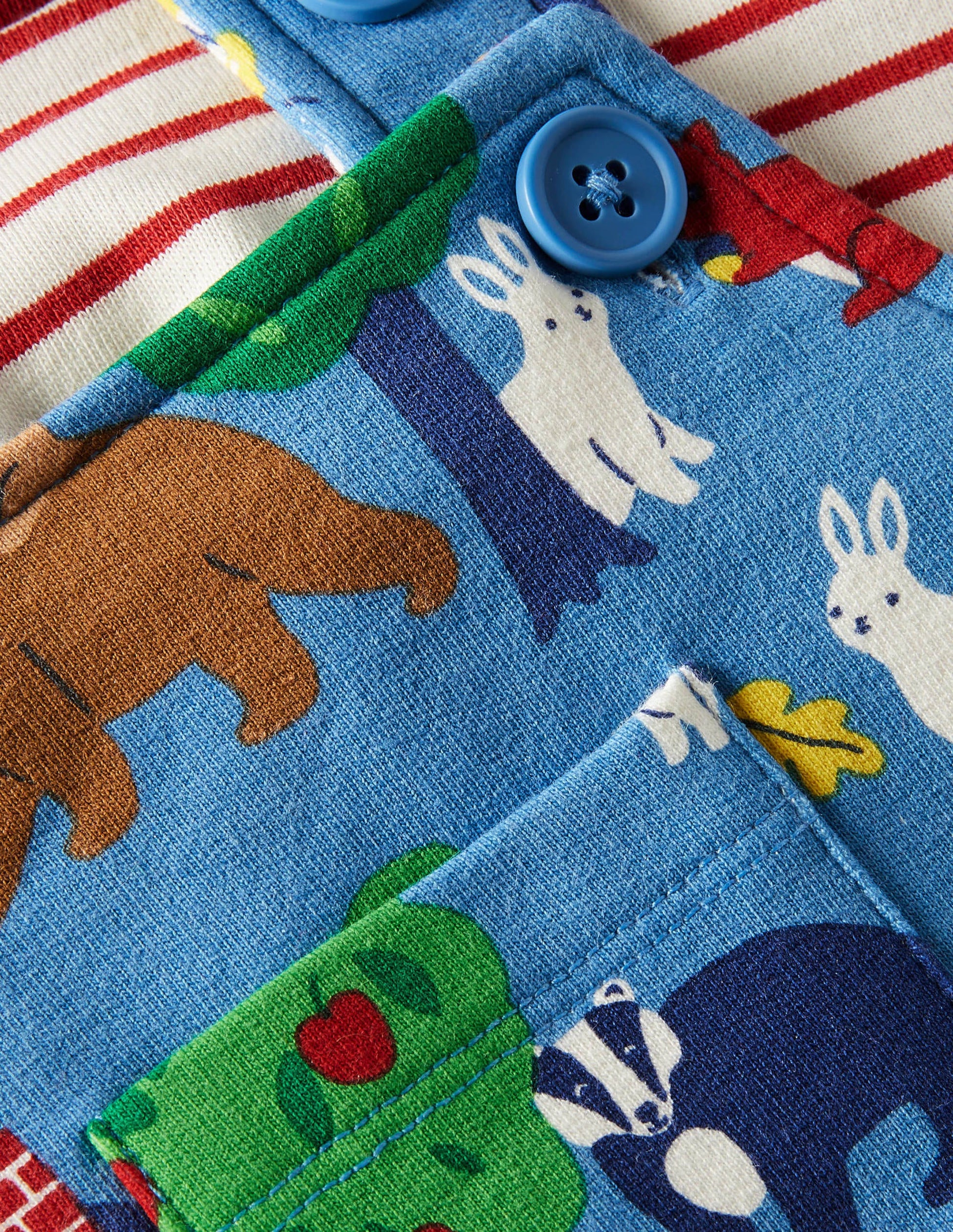 Printed Jersey Dungaree Set-Elizabethan Blue Bears-3