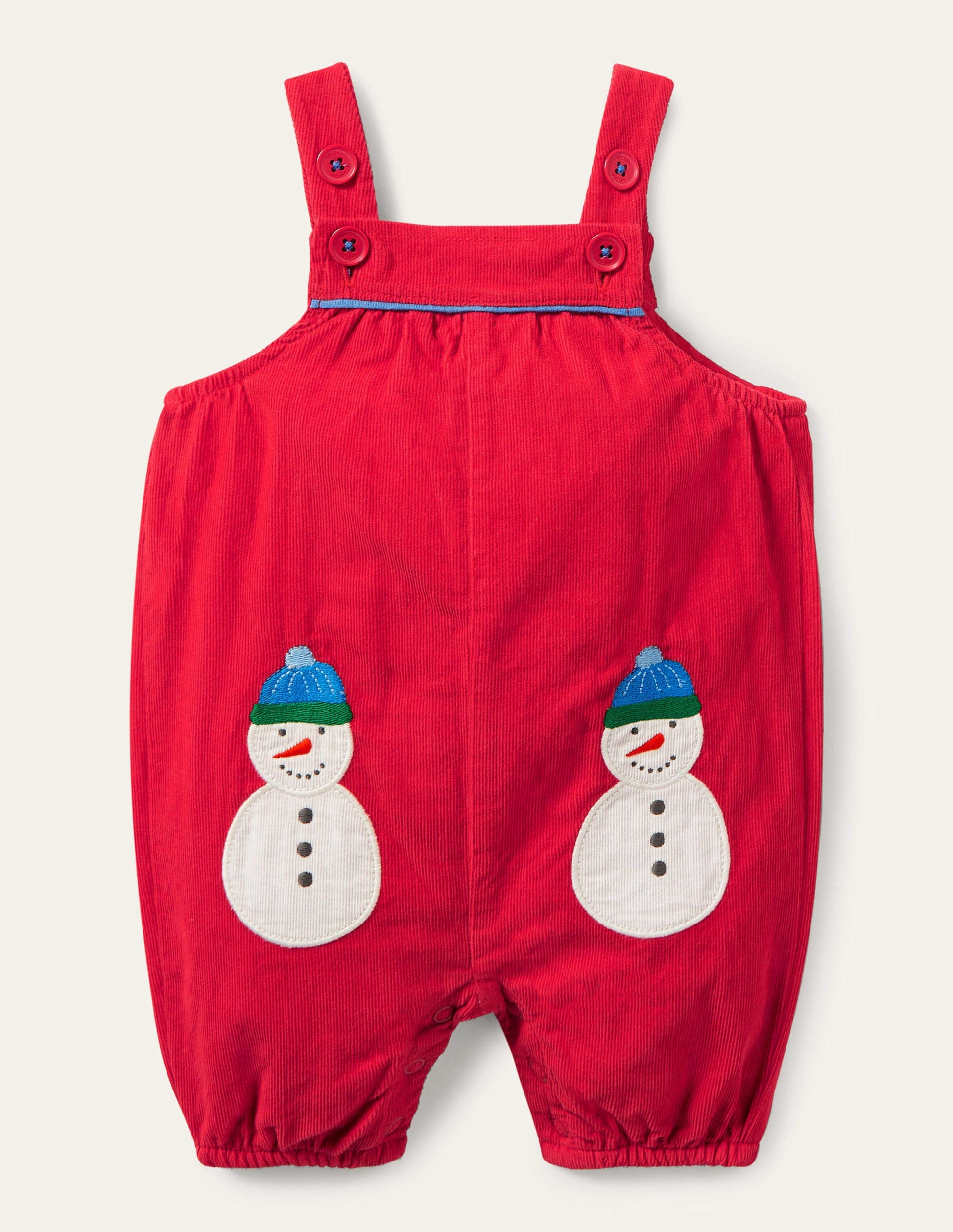 Snowman Dungarees-Rockabilly Red Snowmen-1