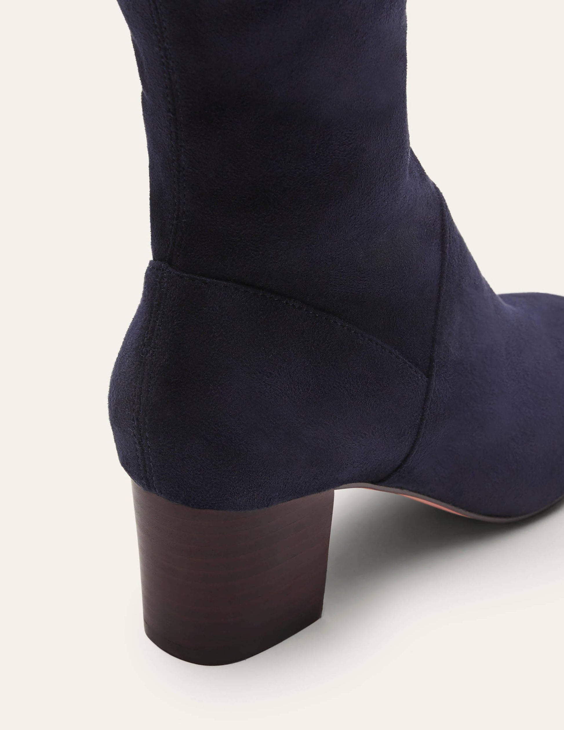 Round Toe Stretch Boots-Navy-2