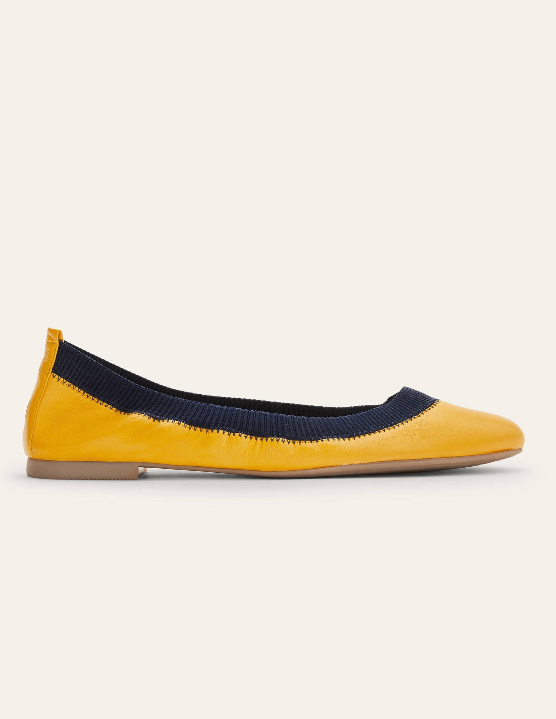 Hettie Flexi Ballerinas-Honey Gold/Navy-2