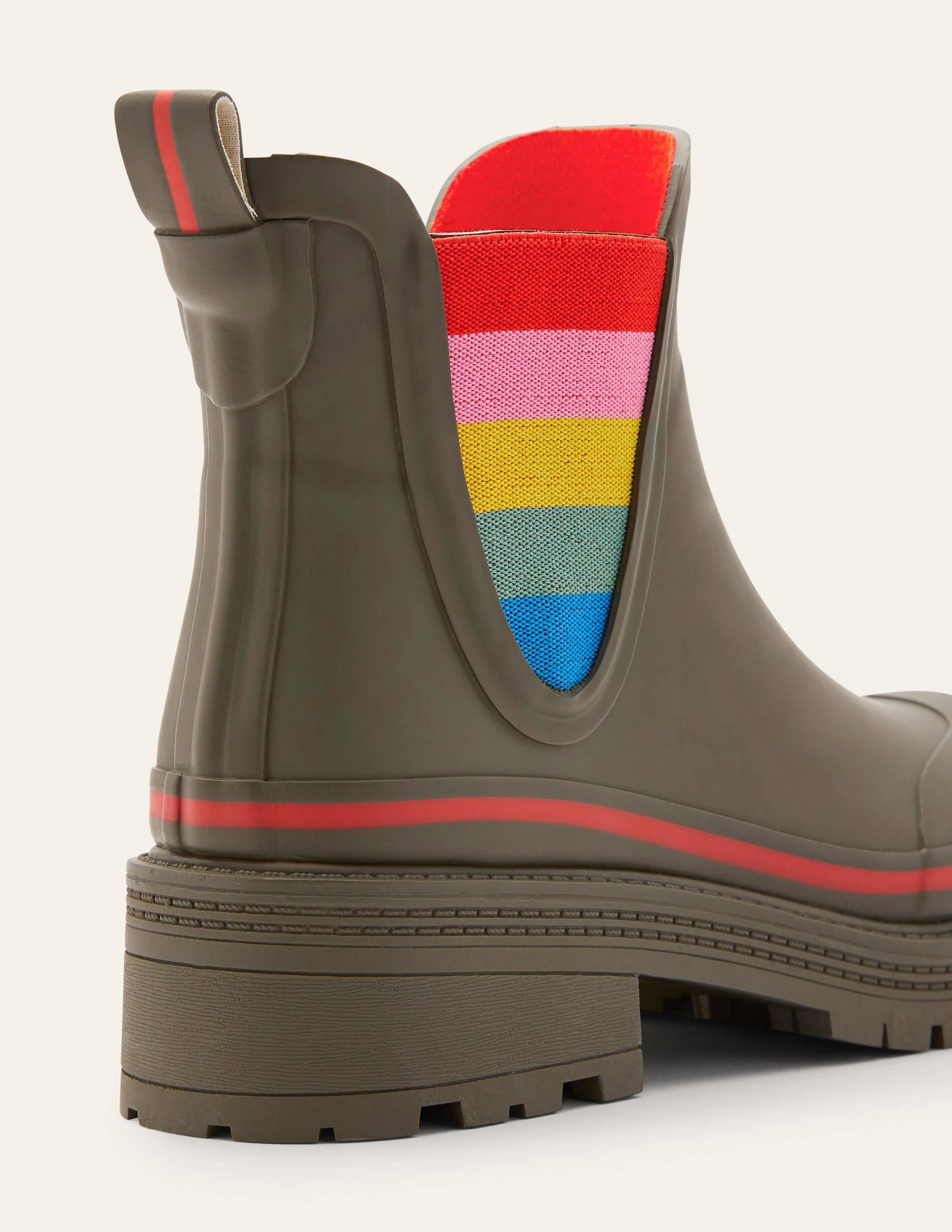 Bamburgh Wellington Boots-Classic Khaki/Cherry Red - Image 3