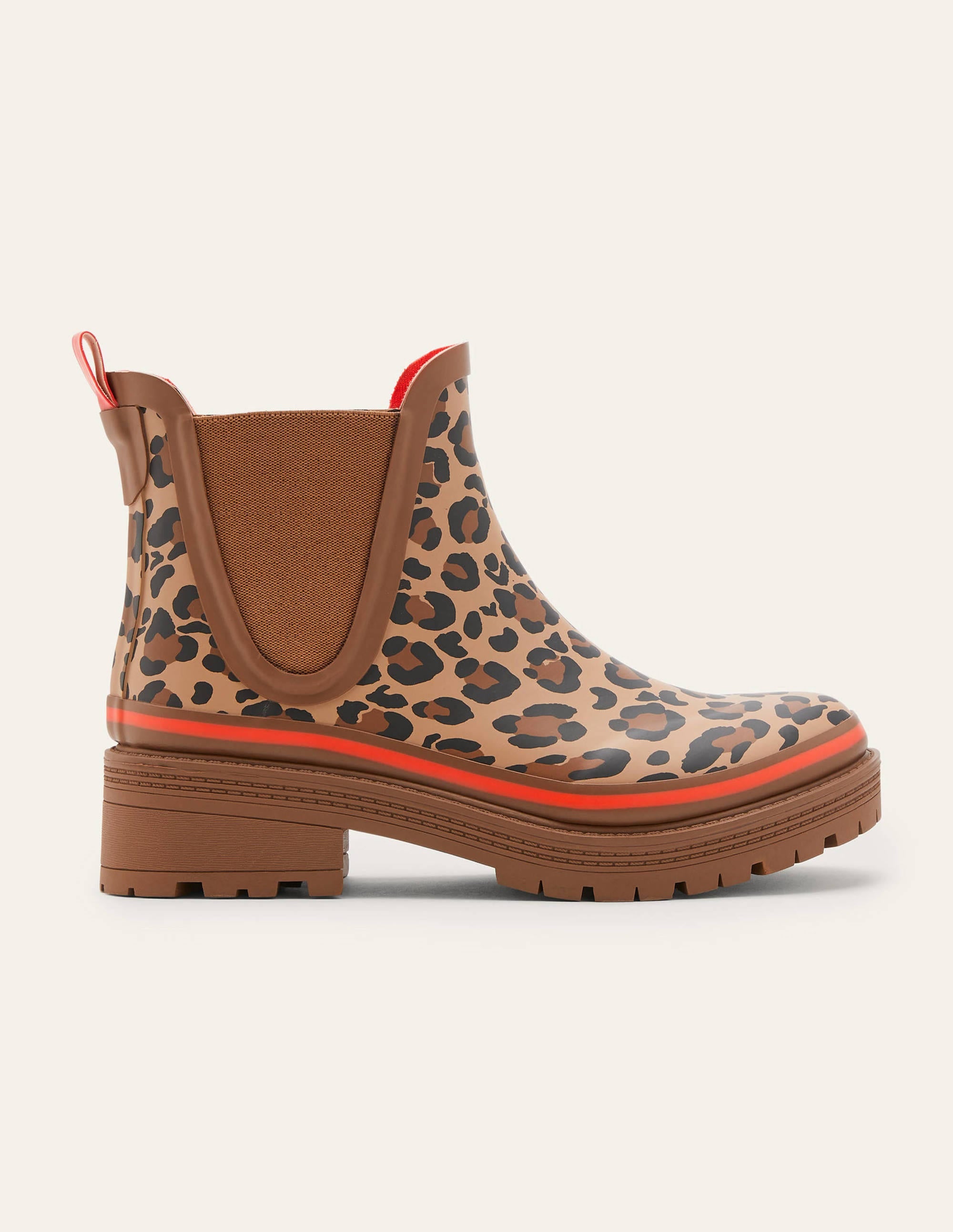 Bamburgh Wellington Boots-Leopard/Firecracker - Image 3