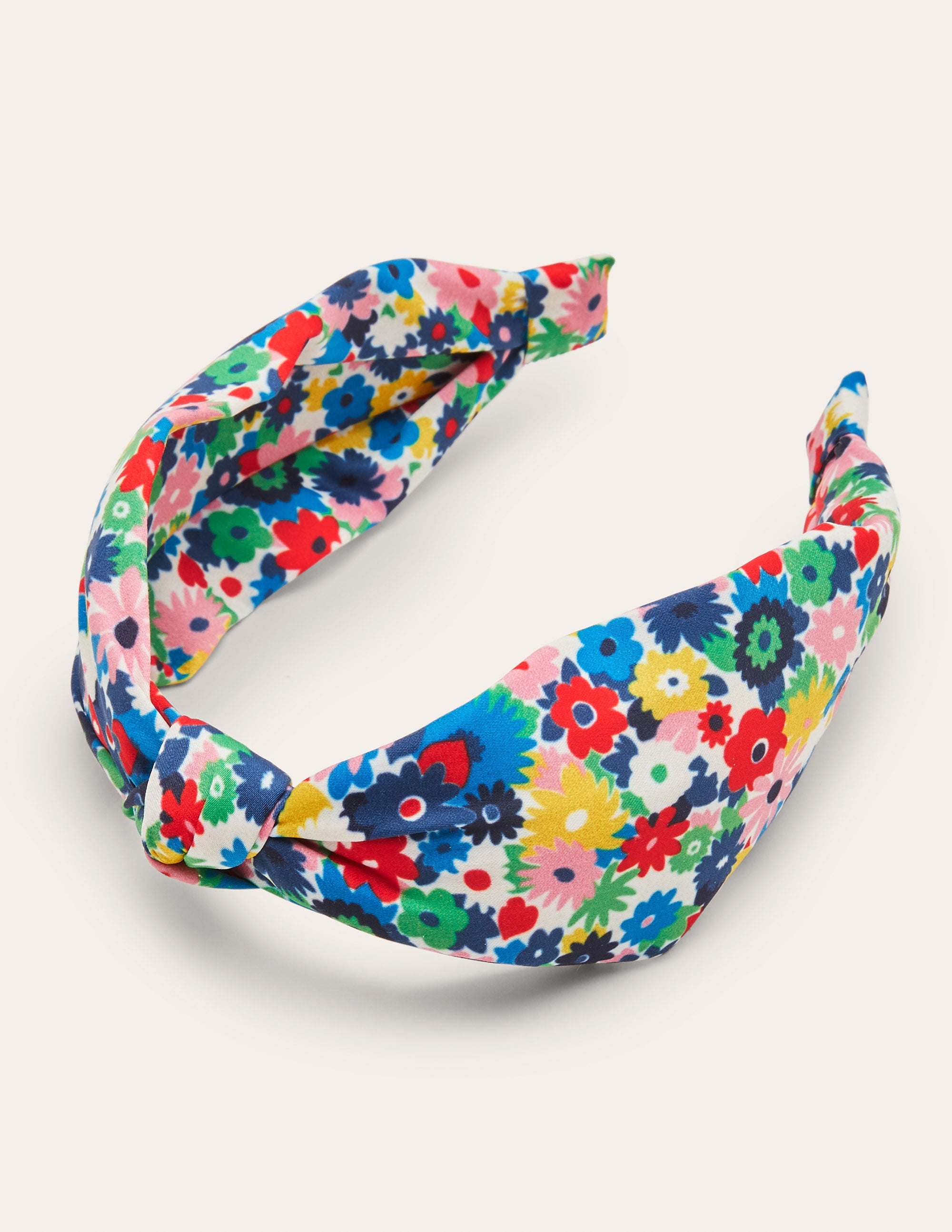Knotted Headband-Ivory, Paintbox Ditsy - Image 1