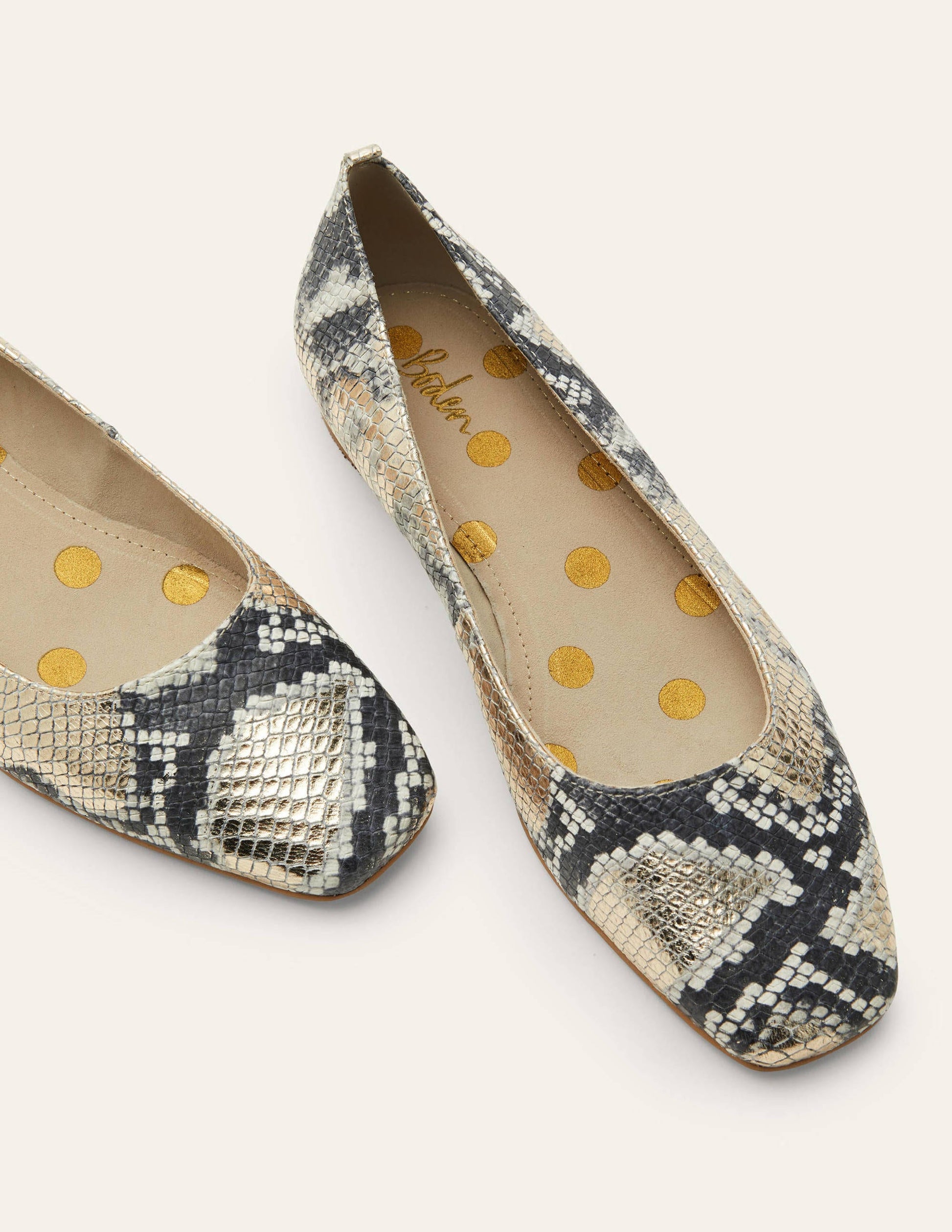 Olive Ballerinas-Pale Gold Snake-1