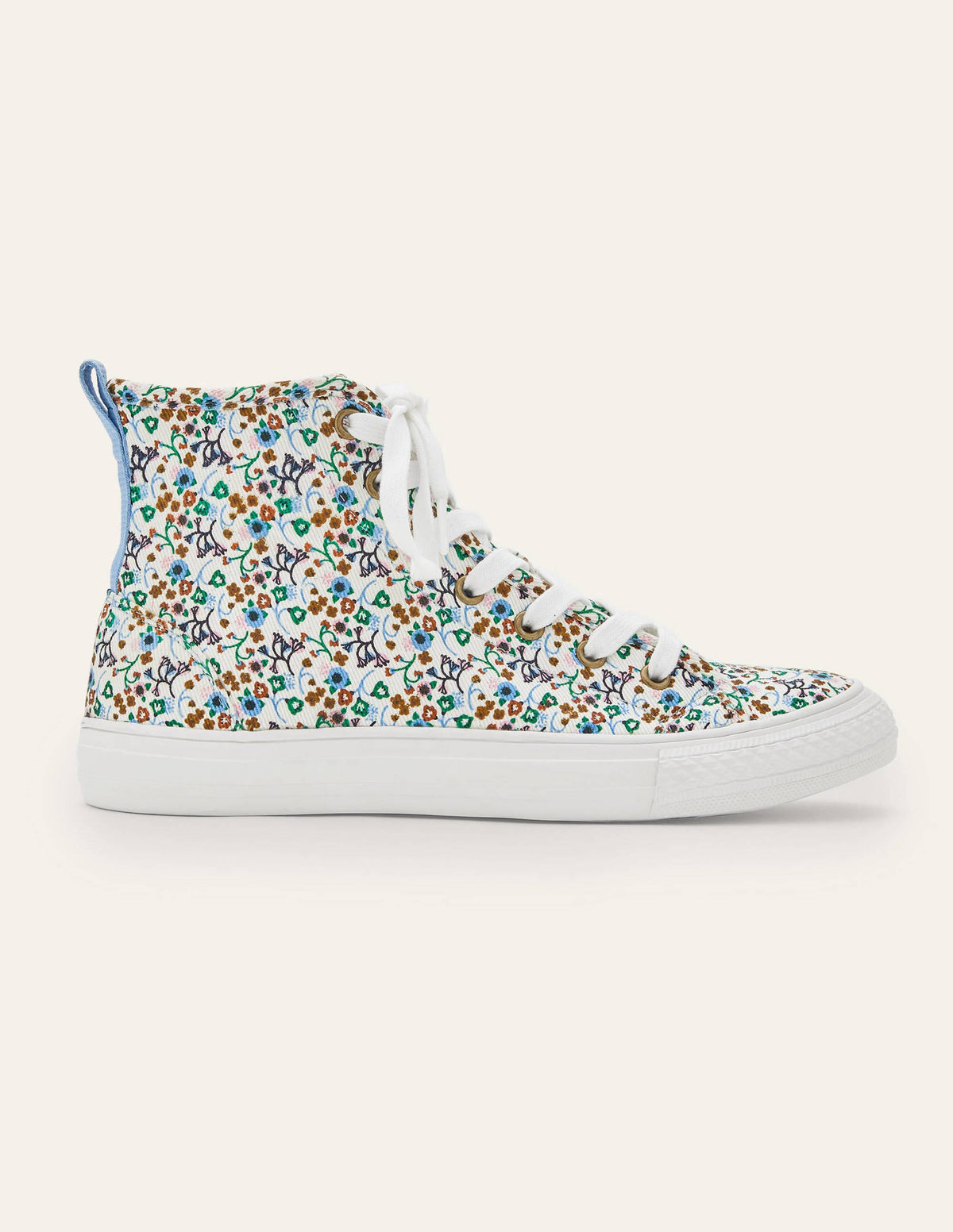 Philippa Trainers-Ivory, Floral Print - Image 2