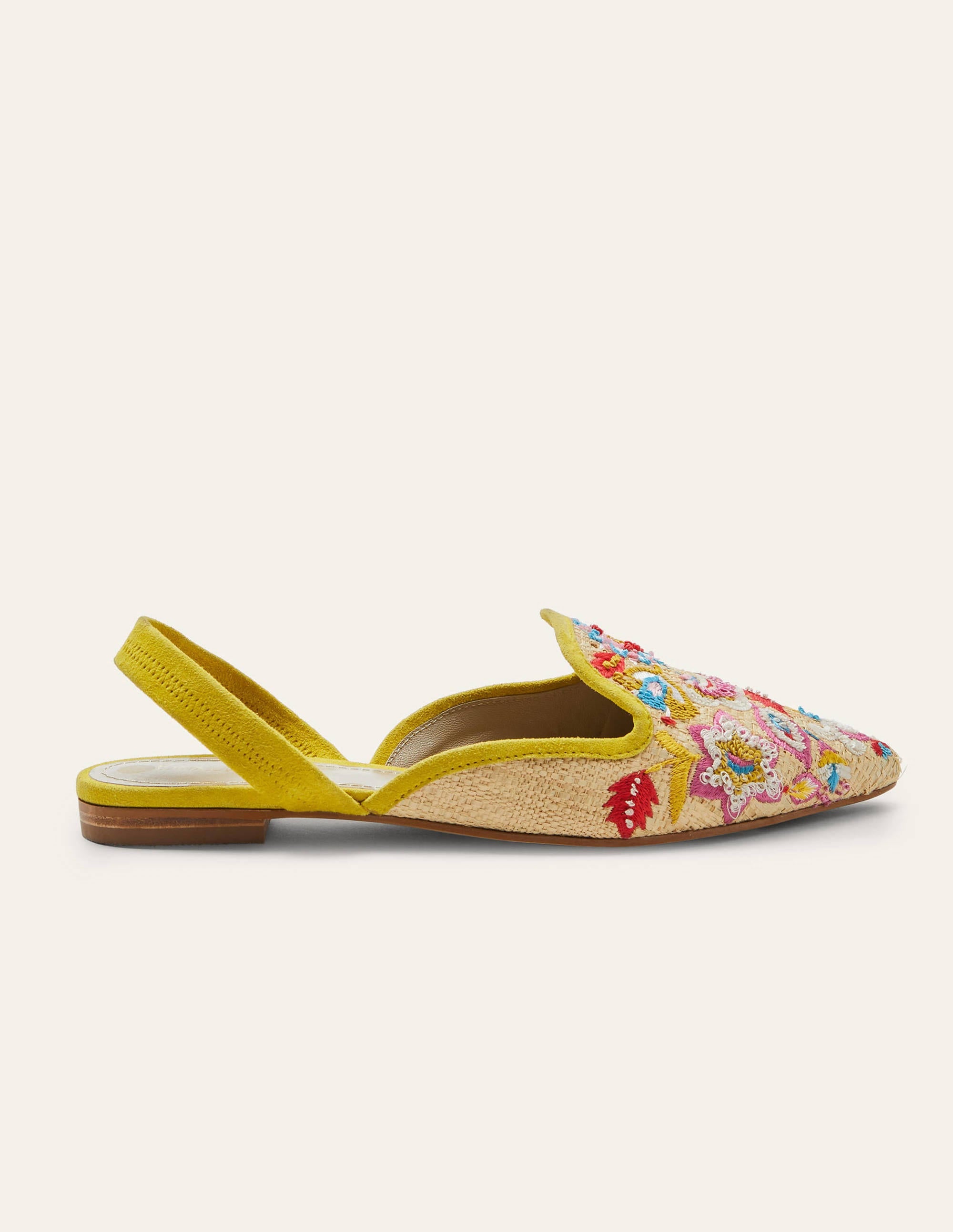 Raffia Embroidered Flats-Natural - Image 2