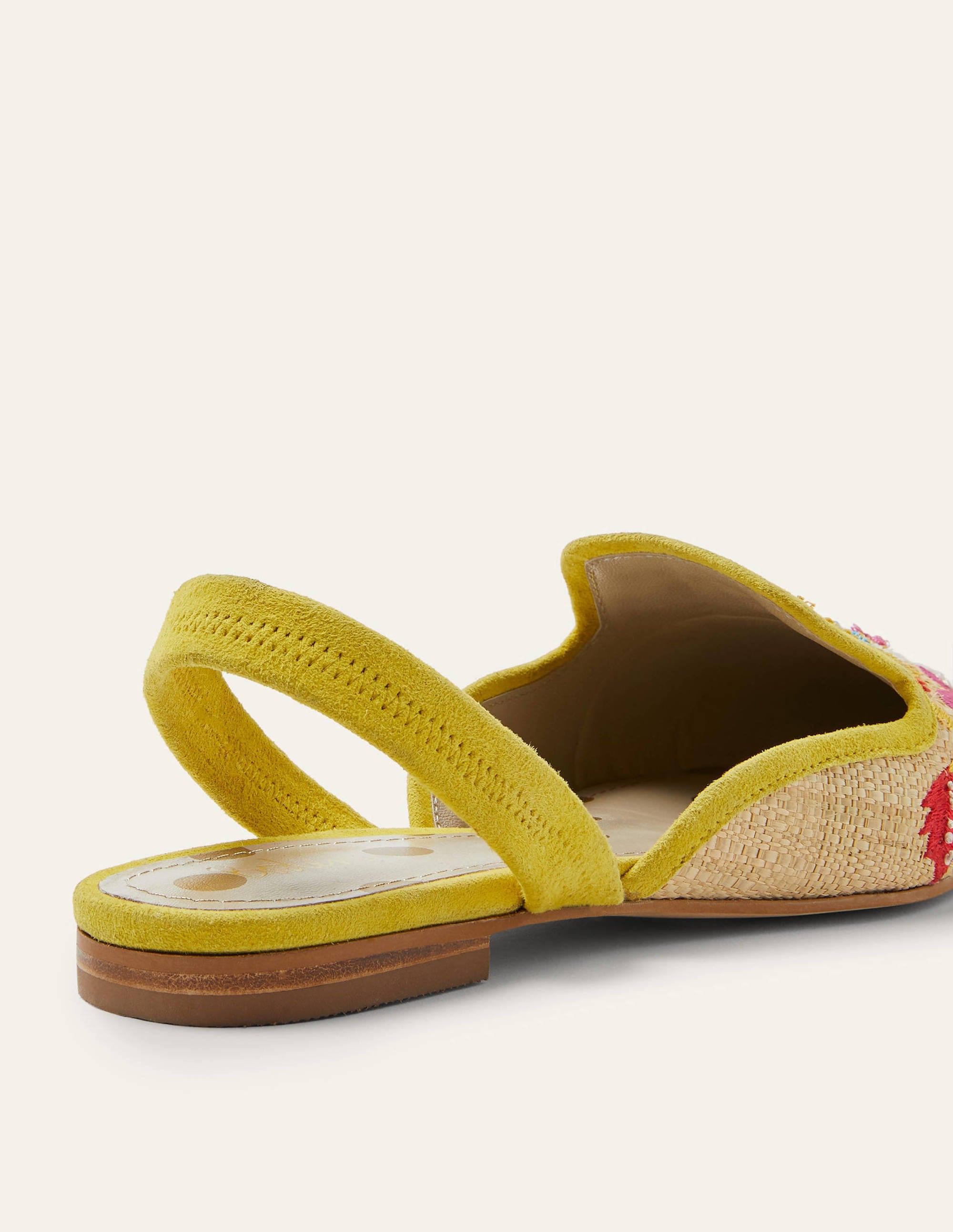 Raffia Embroidered Flats-Natural - Image 3