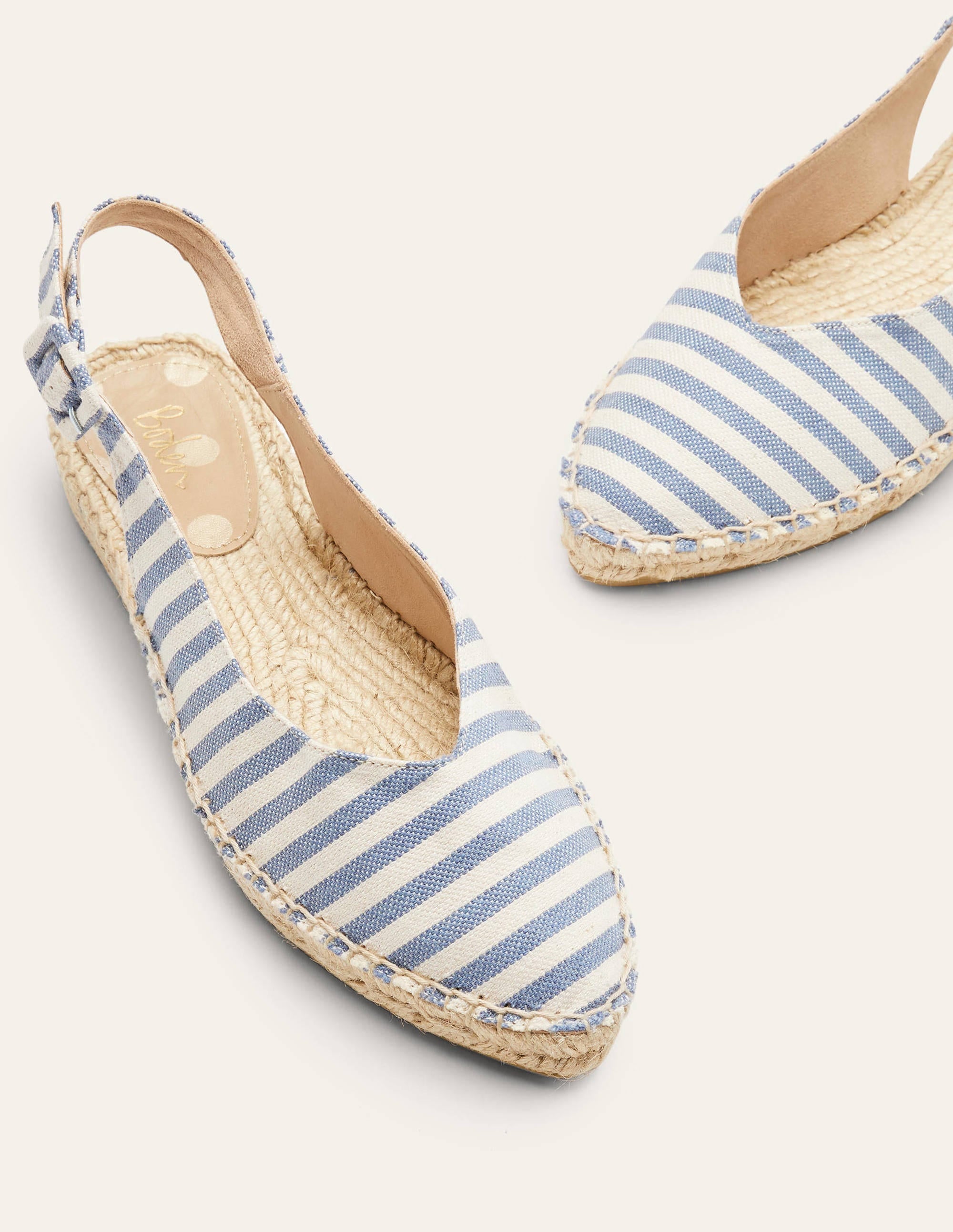 Slingback Espadrille Sandals-Moroccan Blue Stripe - Image 1