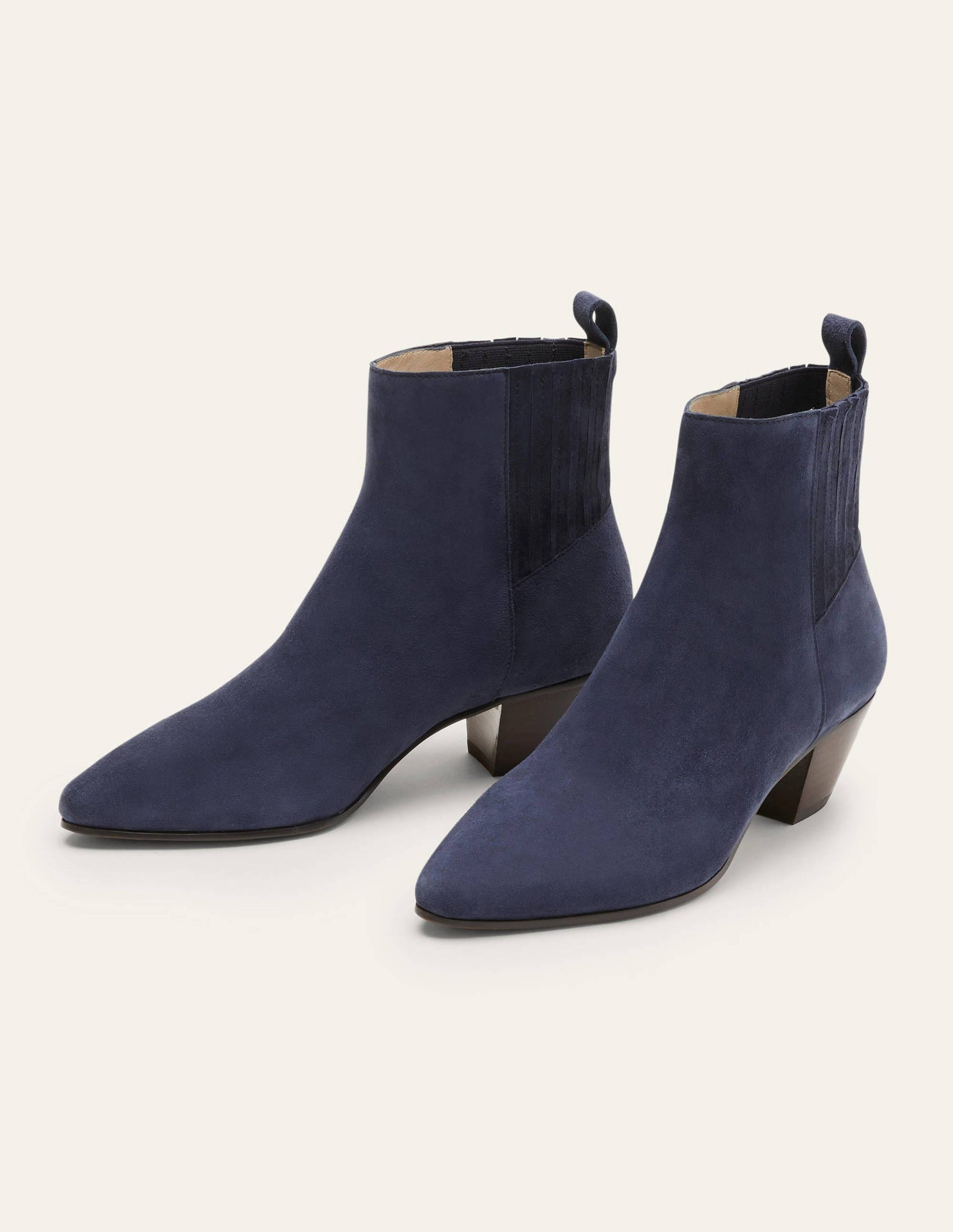 Western Ankle Boots-Navy-1