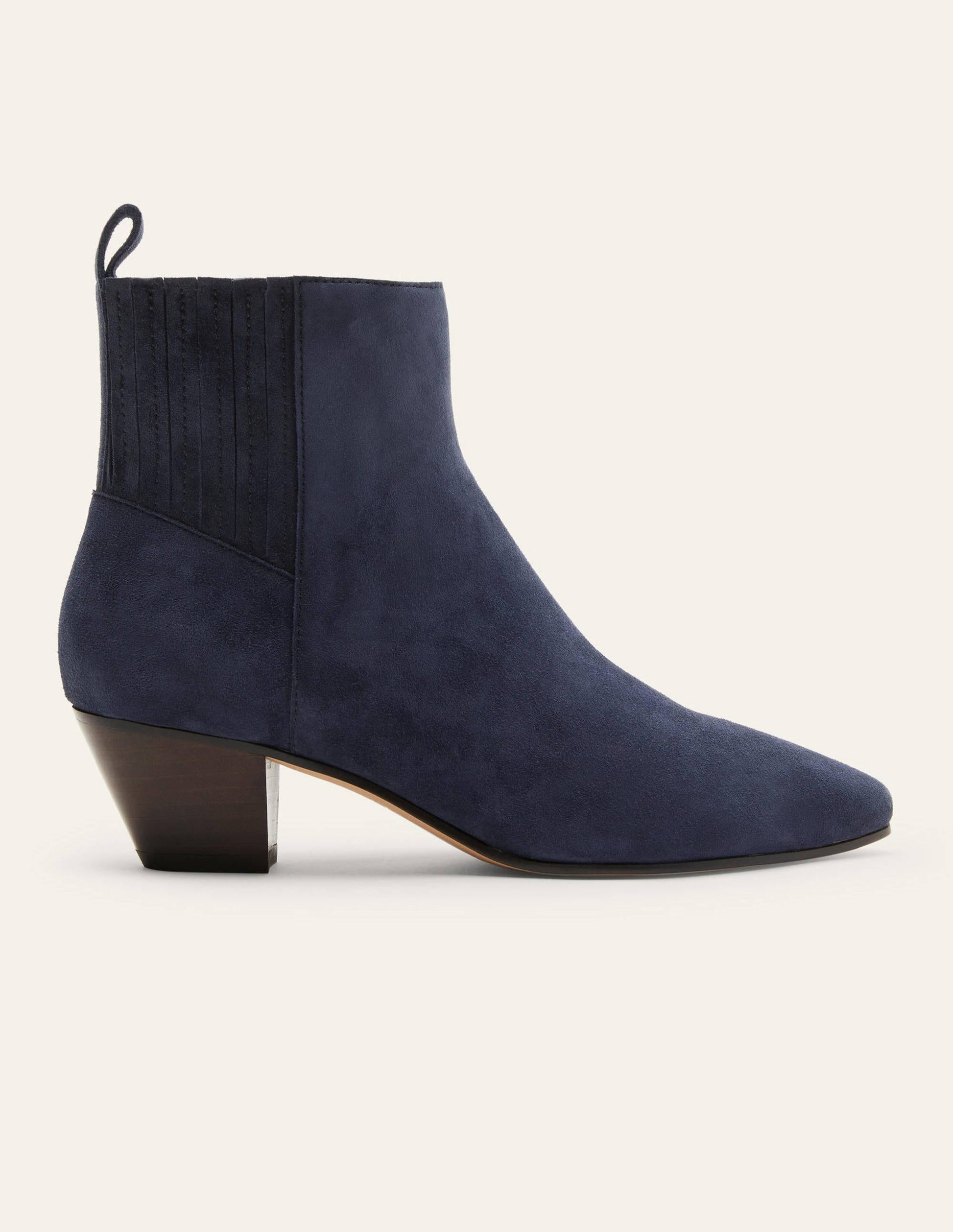 Western Ankle Boots-Navy-2
