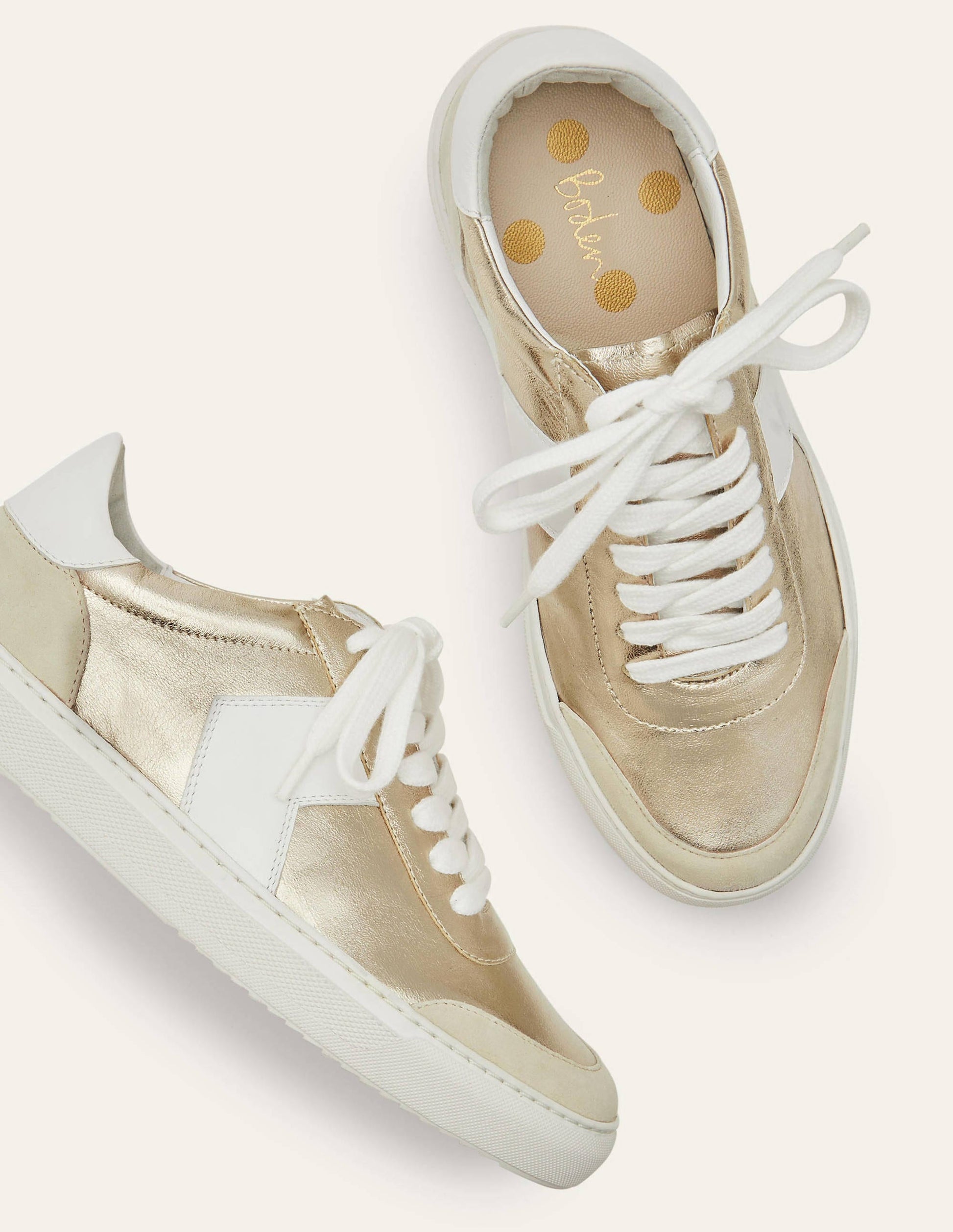 Helen Chevron Trainers-Metallic Gold-4
