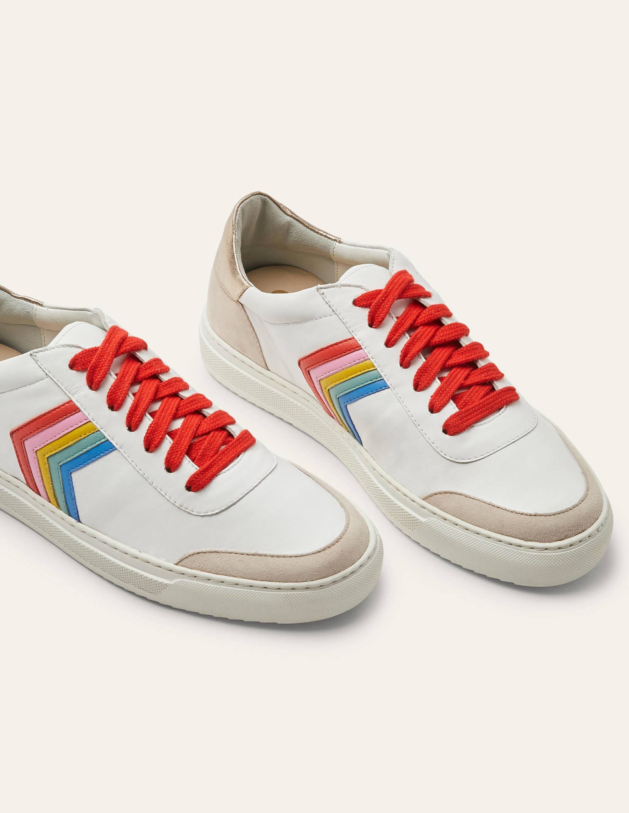 Helen Chevron Trainers-White/Firecracker/Rainbow - Image 1