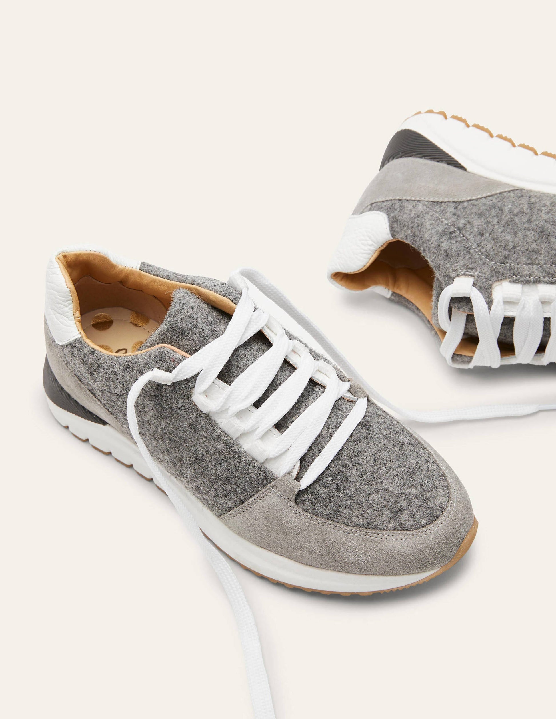 Classic Trainers-Grey Marl Melton/Grey Suede-1
