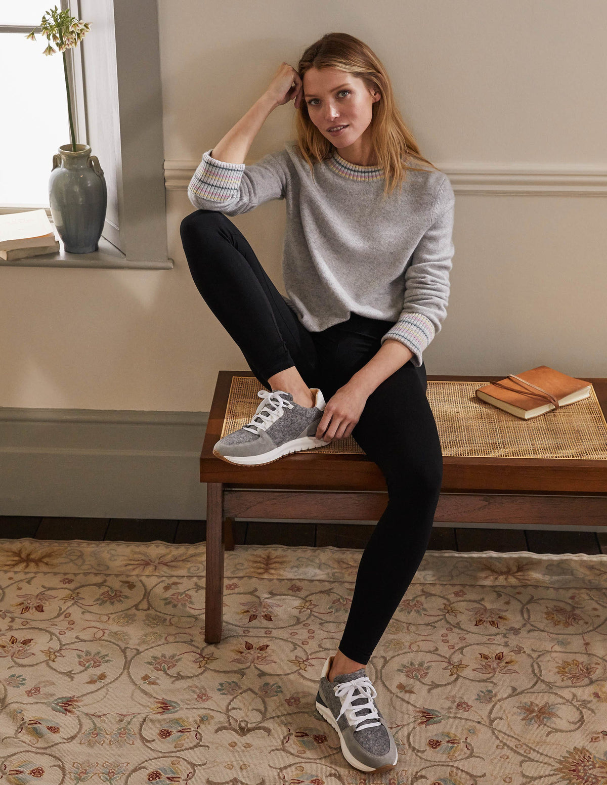 Classic Trainers-Grey Marl Melton/Grey Suede - Image 4