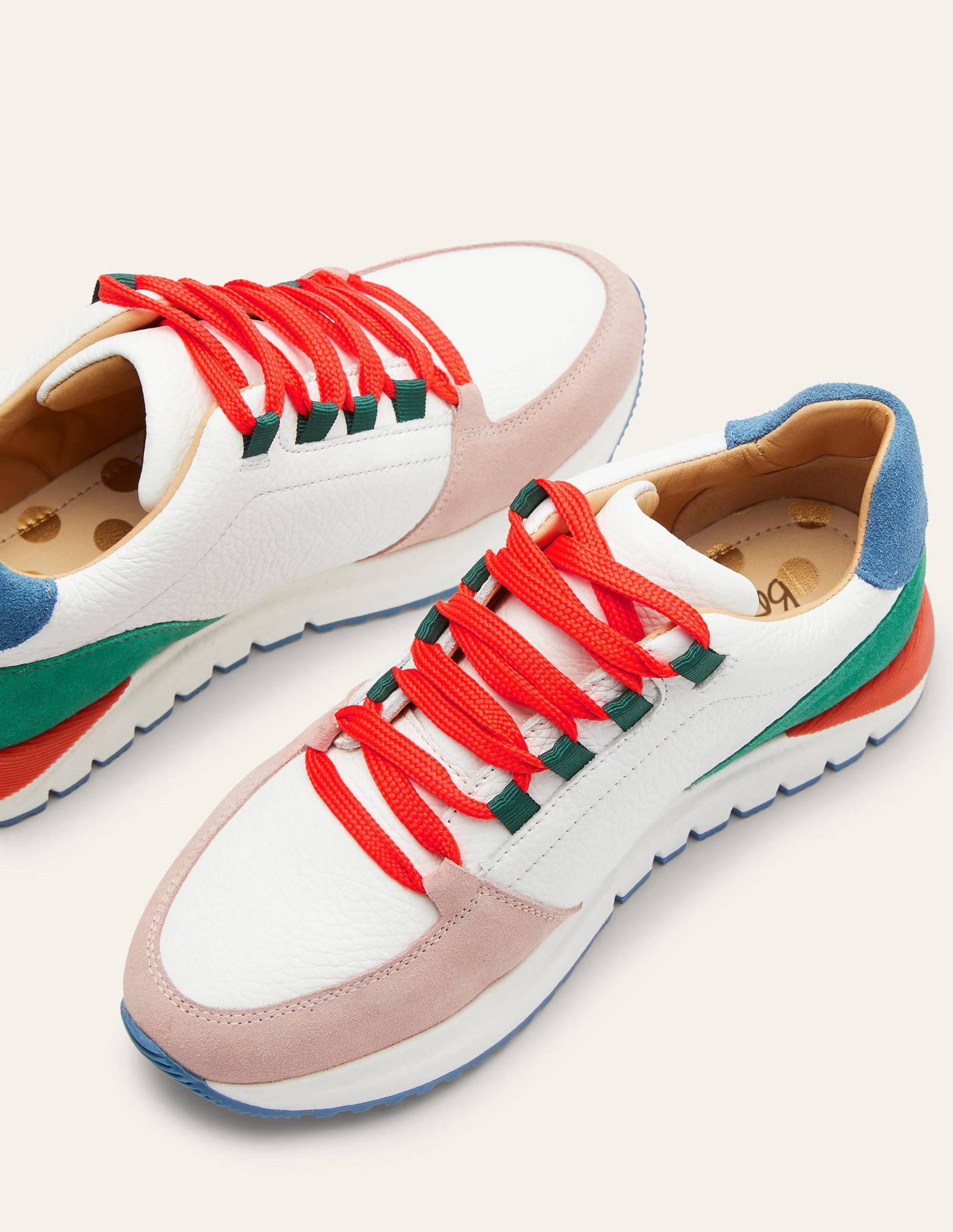 Classic Trainers-White/Cherry Red/Blue-1