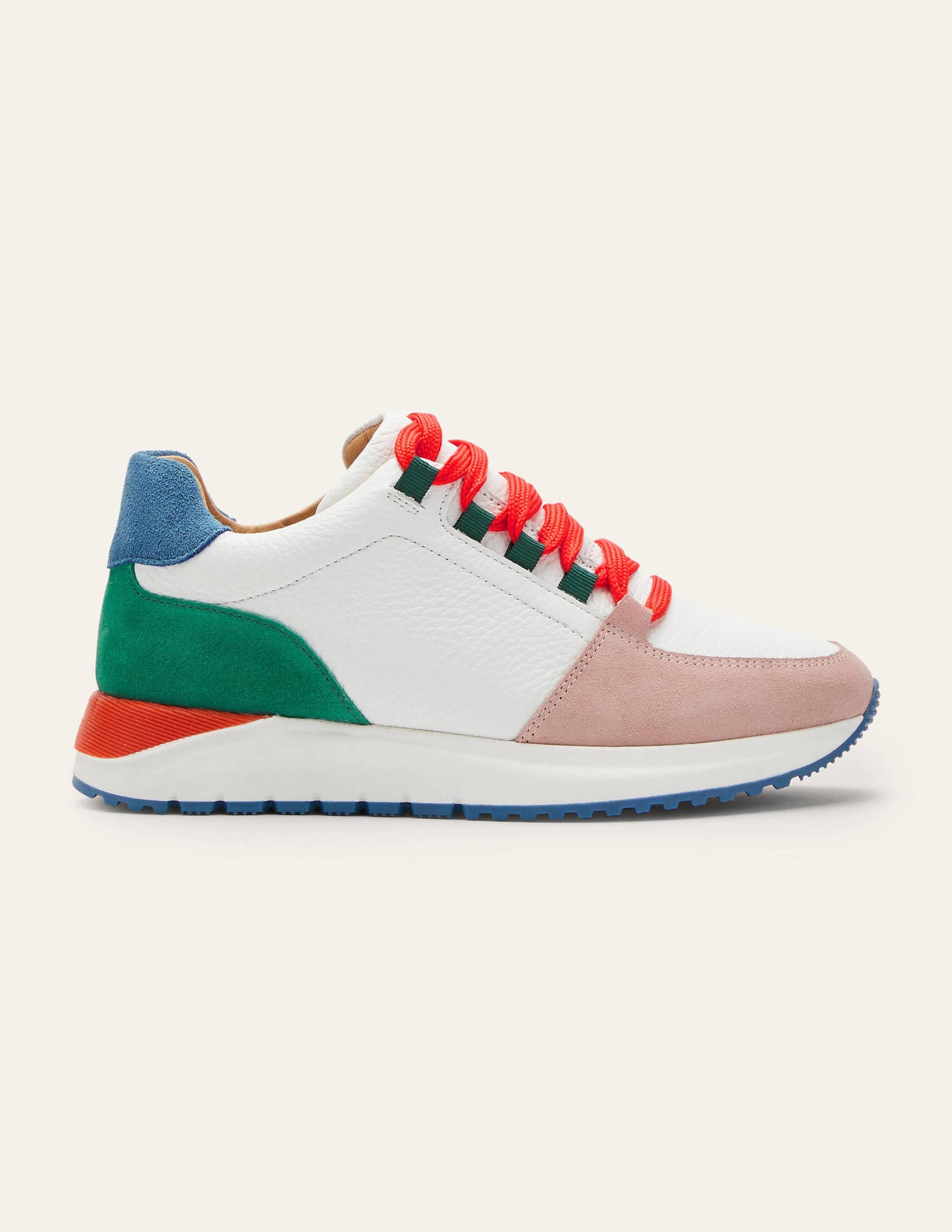 Classic Trainers-White/Cherry Red/Blue - Image 2